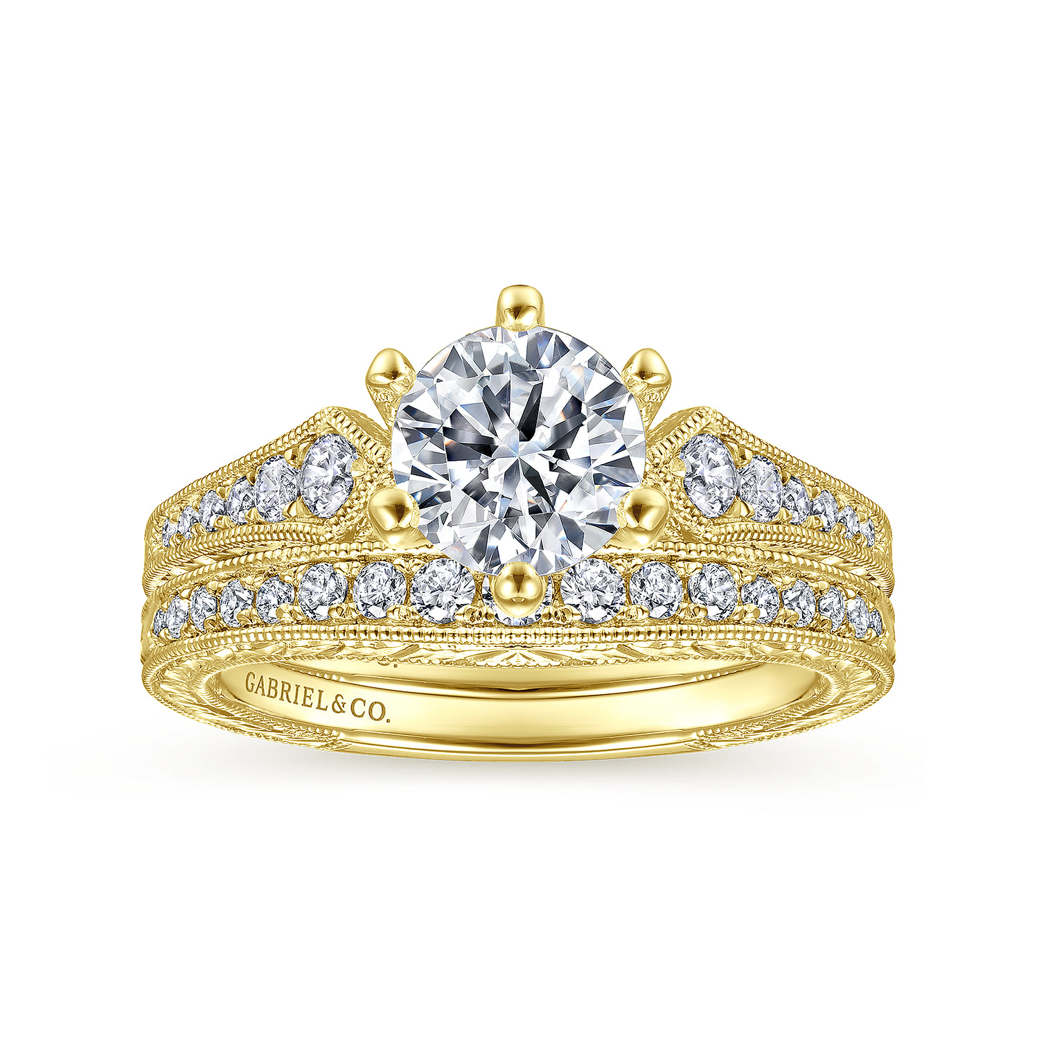 Matching Diamond Wedding Band in 14K Yellow Gold, photograph 4
