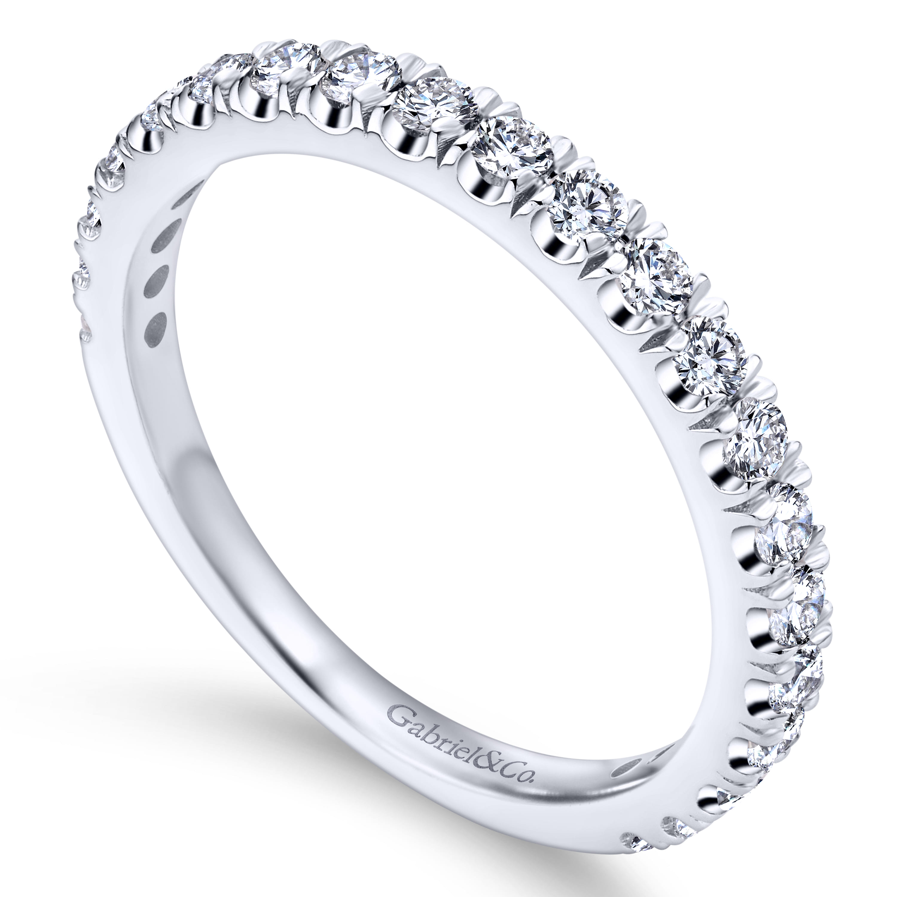 Diamond Matching Wedding Band in 14K White Gold, photograph 3