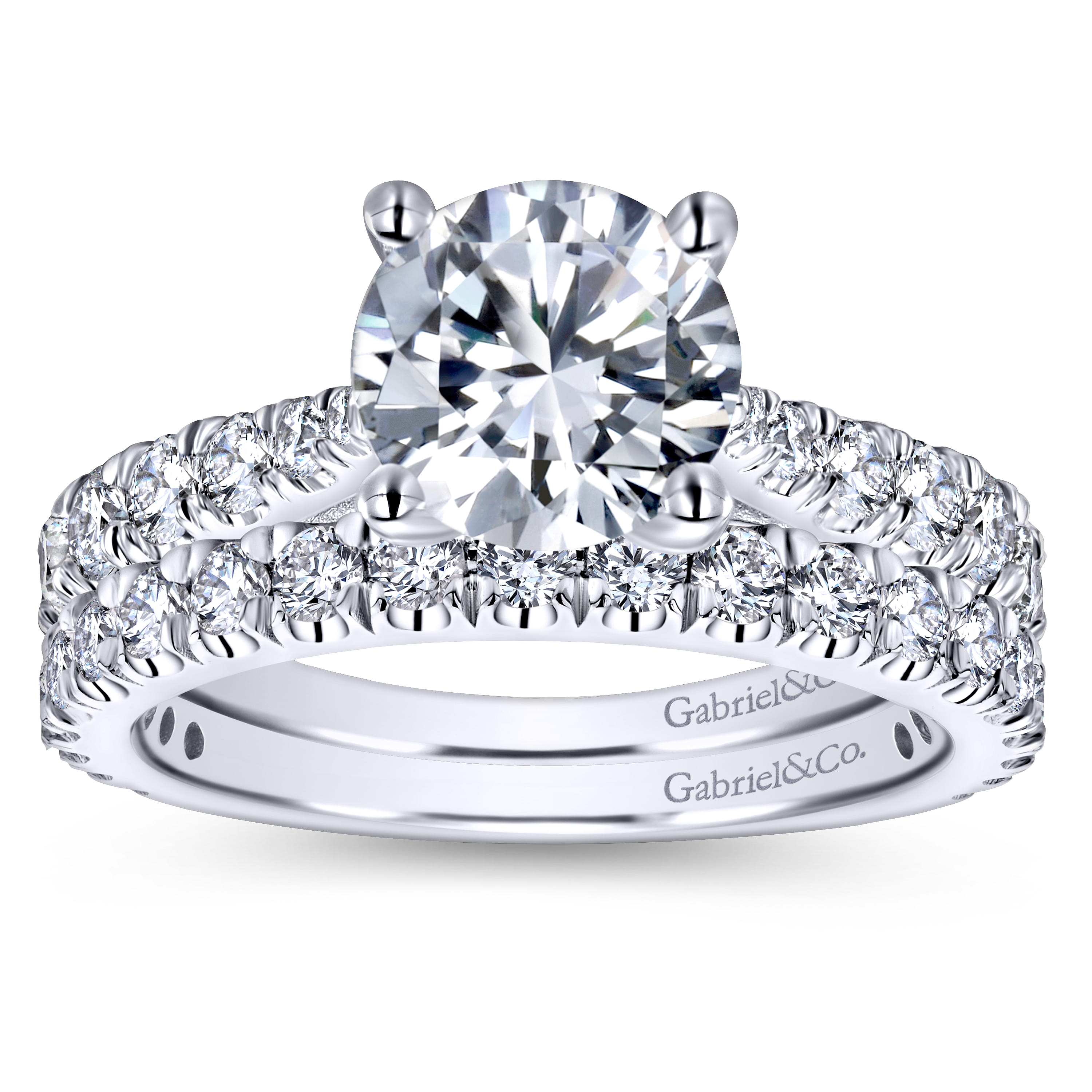 Diamond Matching Wedding Band in 14K White Gold, photograph 4