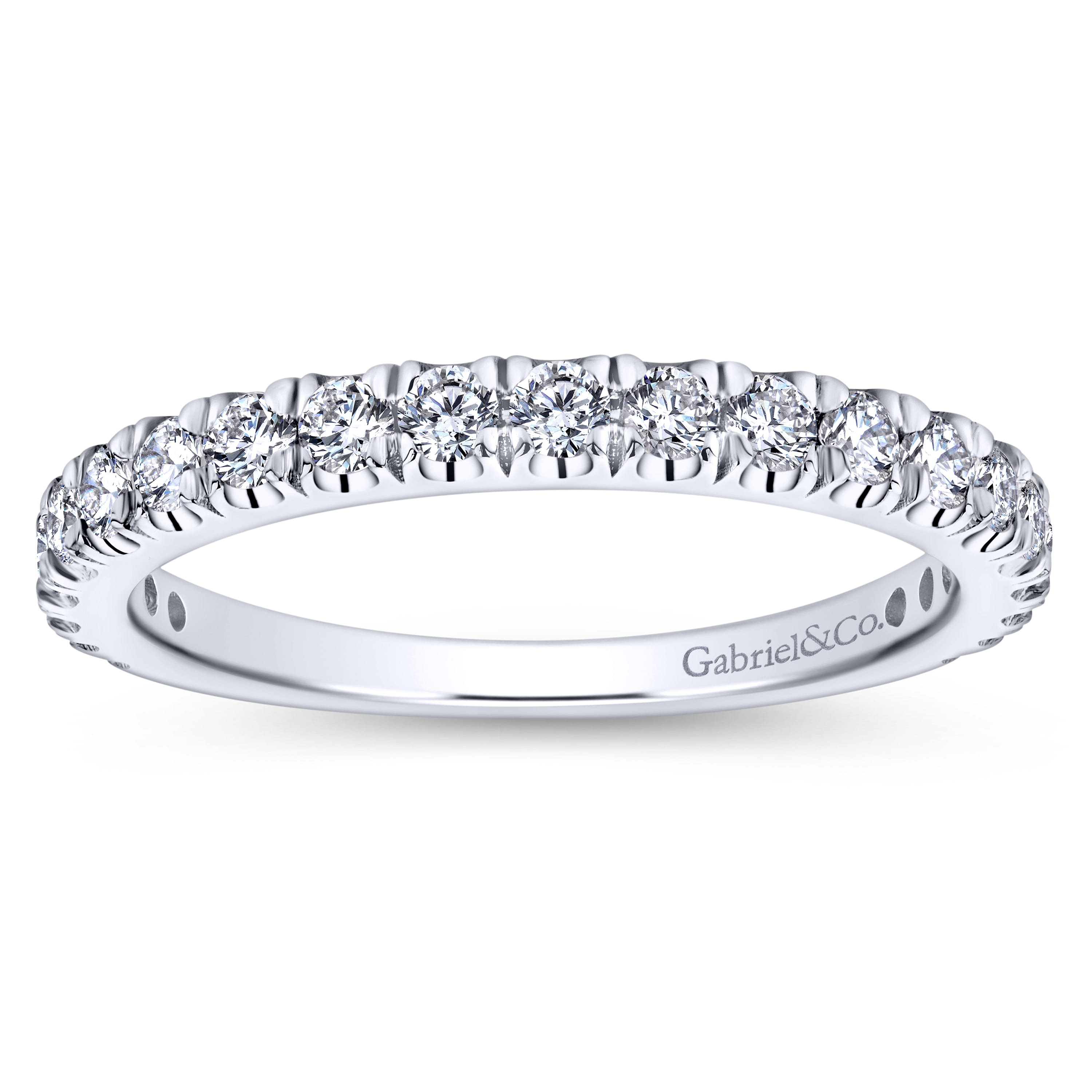 Diamond Matching Wedding Band in 14K White Gold, photograph 5