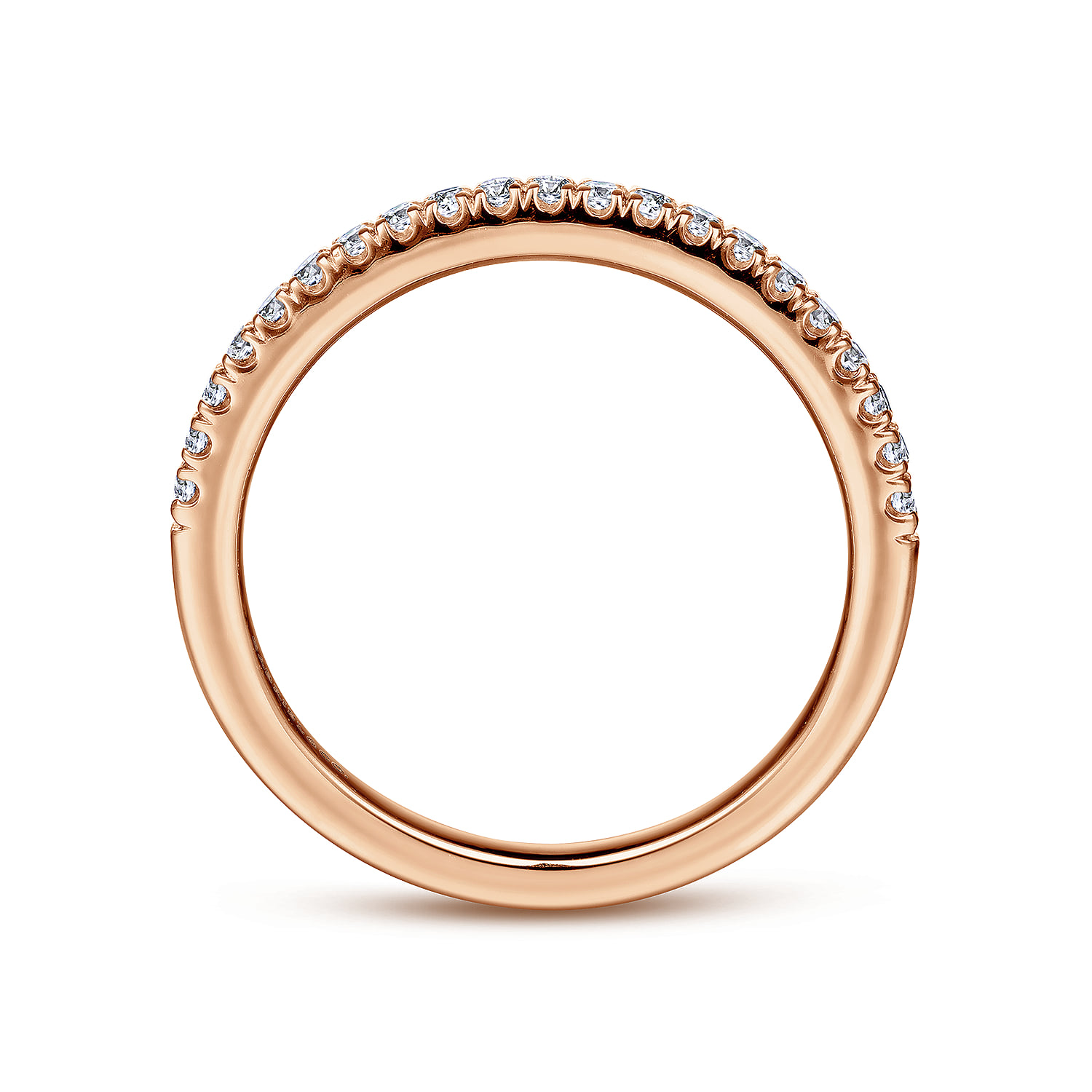 Matching Diamond Wedding Band in 14K Rose Gold, photograph 2