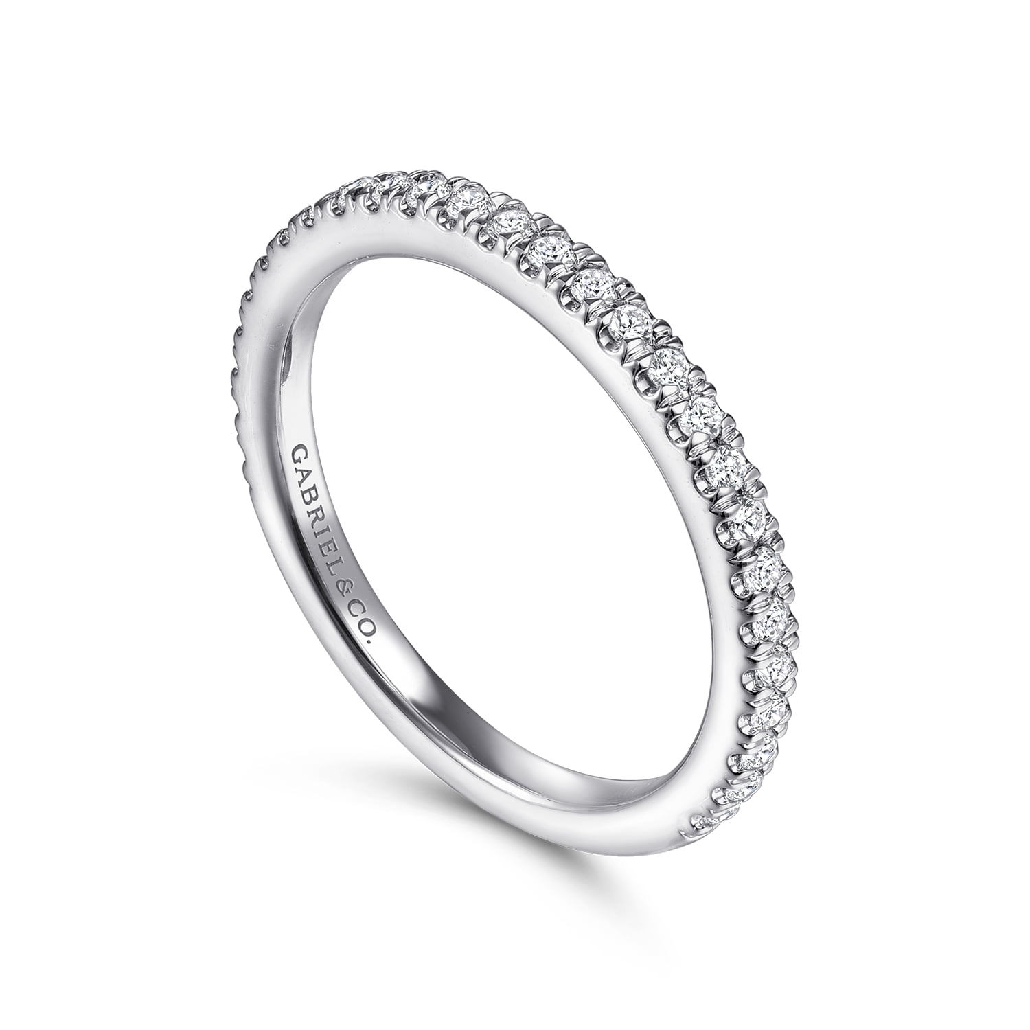 Diamond Matching Wedding Band in 14K White Gold, photograph 3