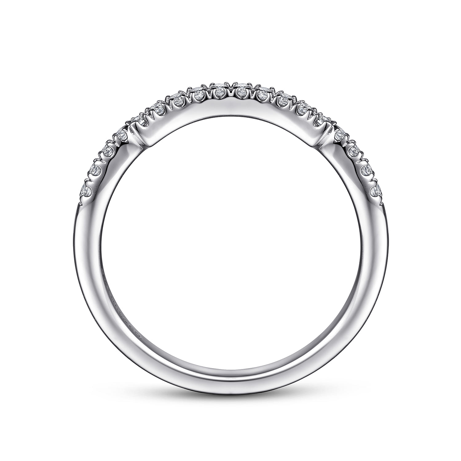 Vintage Diamond Matching Wedding Band in 14K White Gold, photograph 2