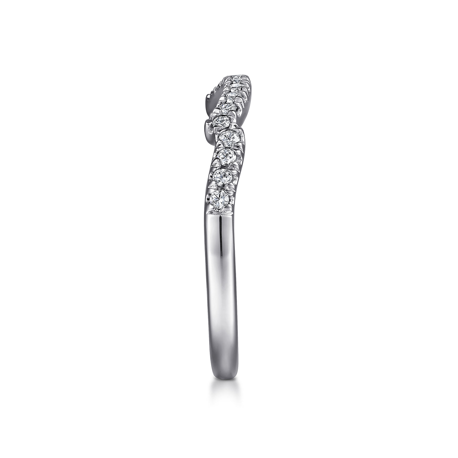Vintage Diamond Matching Wedding Band in 14K White Gold, photograph 5