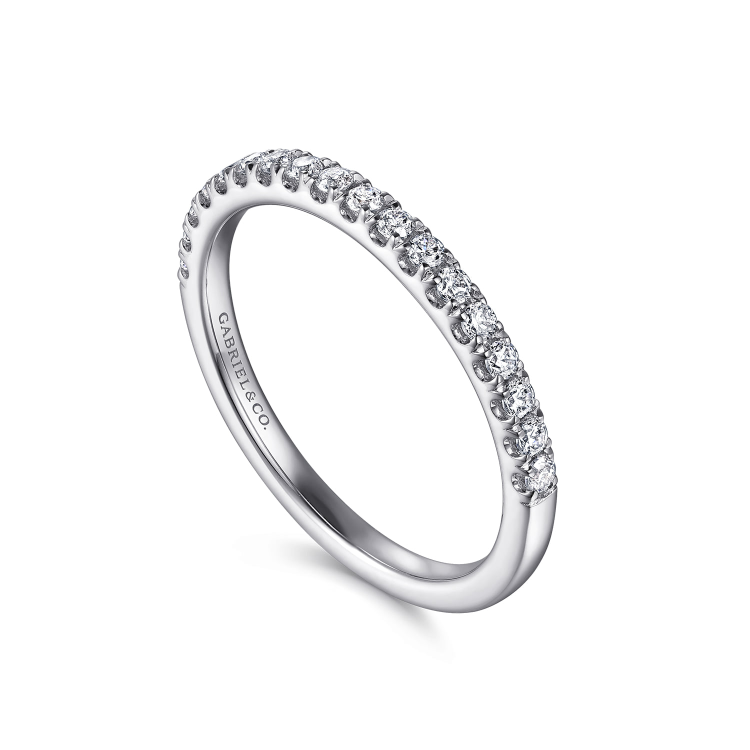 Diamond Matching Wedding Band in 14K White Gold, photograph 3