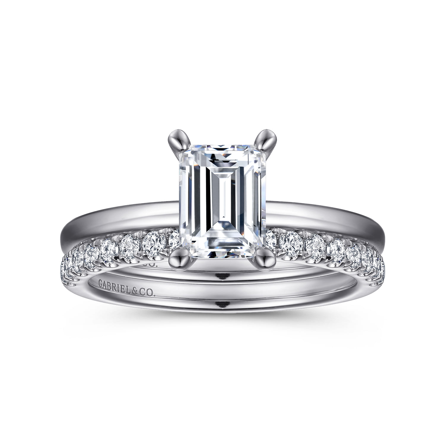 Diamond Matching Wedding Band in 14K White Gold, photograph 4