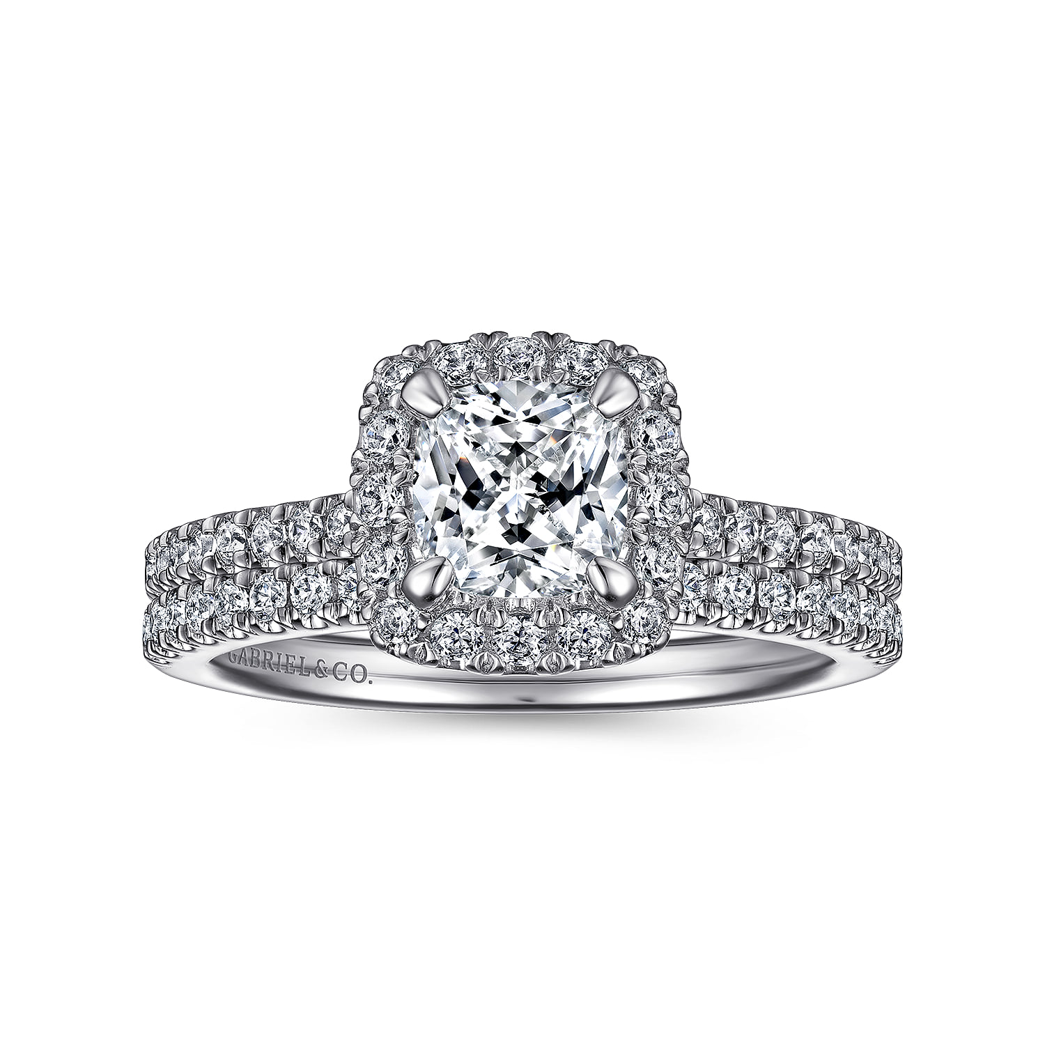 Diamond Matching Wedding Band in 14K White Gold, photograph 4