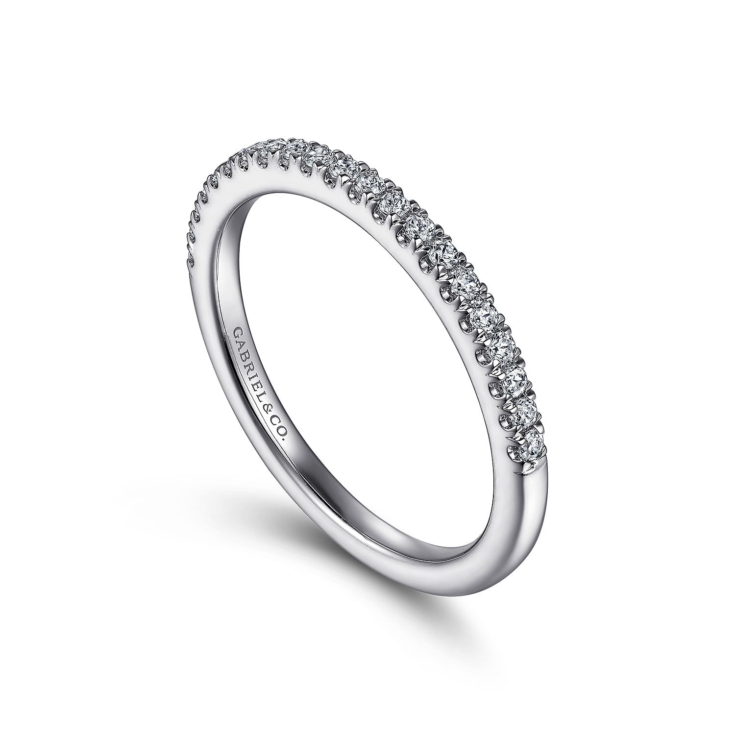 Diamond Matching Wedding Band in 14K White Gold, photograph 3