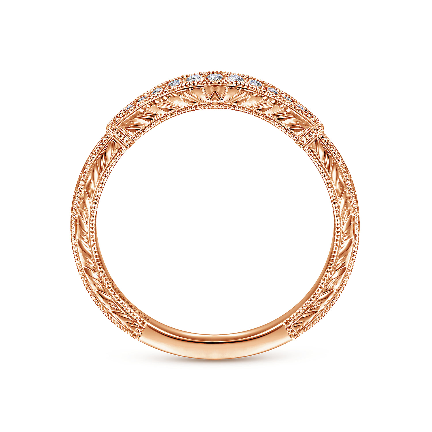 Diamond Matching Wedding Band in 14K Rose Gold, photograph 2