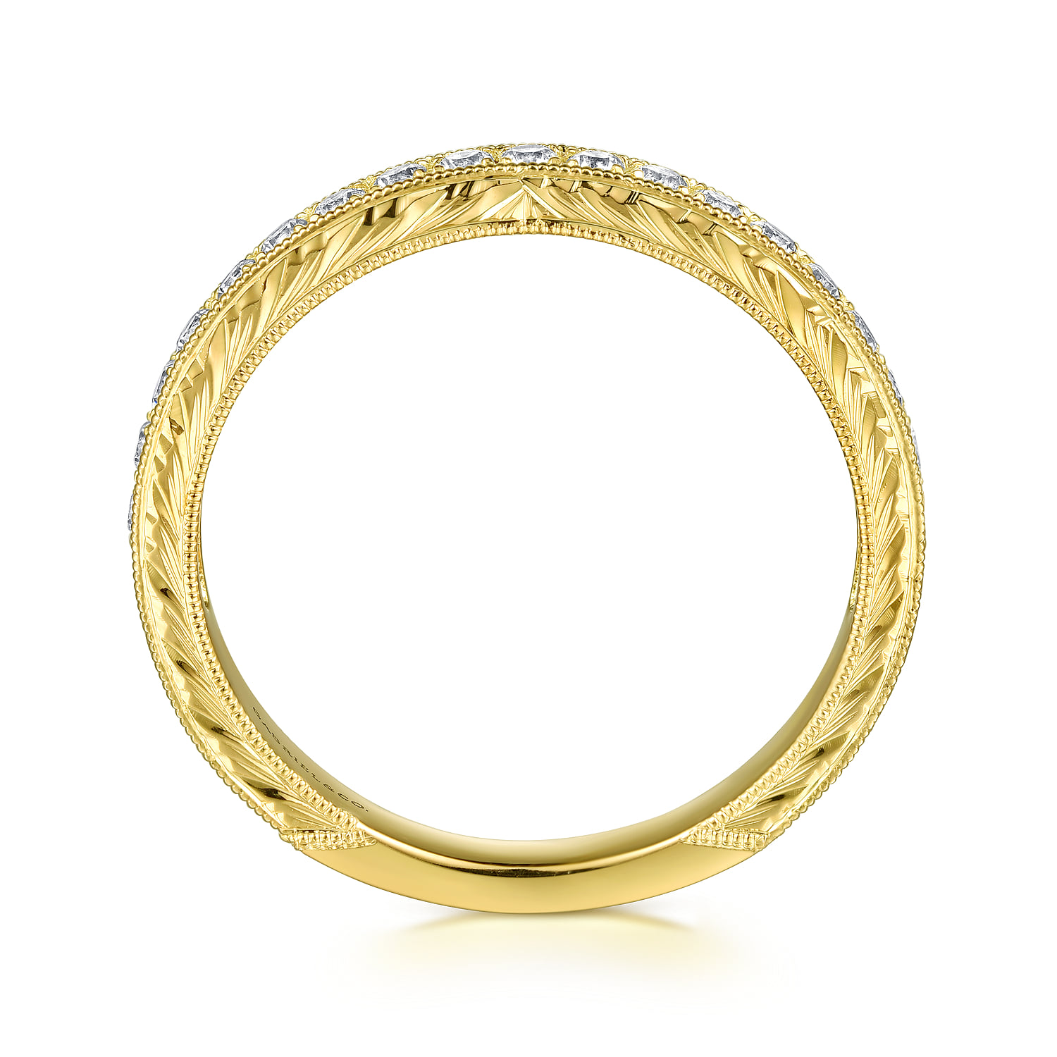 Diamond Matching Wedding Band in 14K Yellow Gold, photograph 2