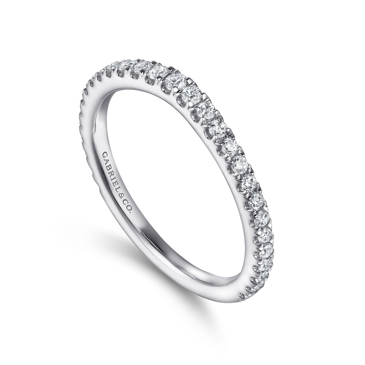Diamond Matching Wedding Band in 14K White Gold, photograph 3