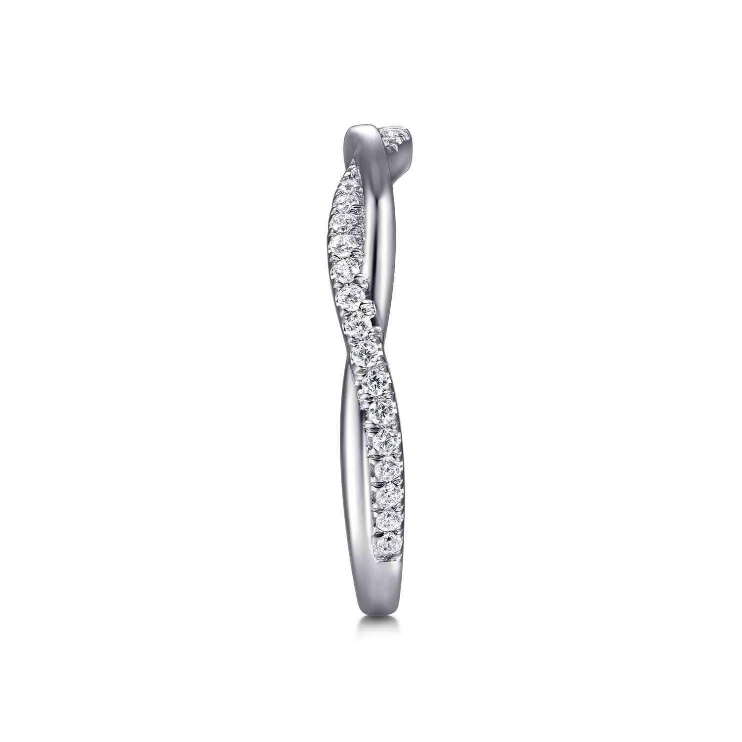 Diamond Matching Wedding Band in 14K White Gold, photograph 4