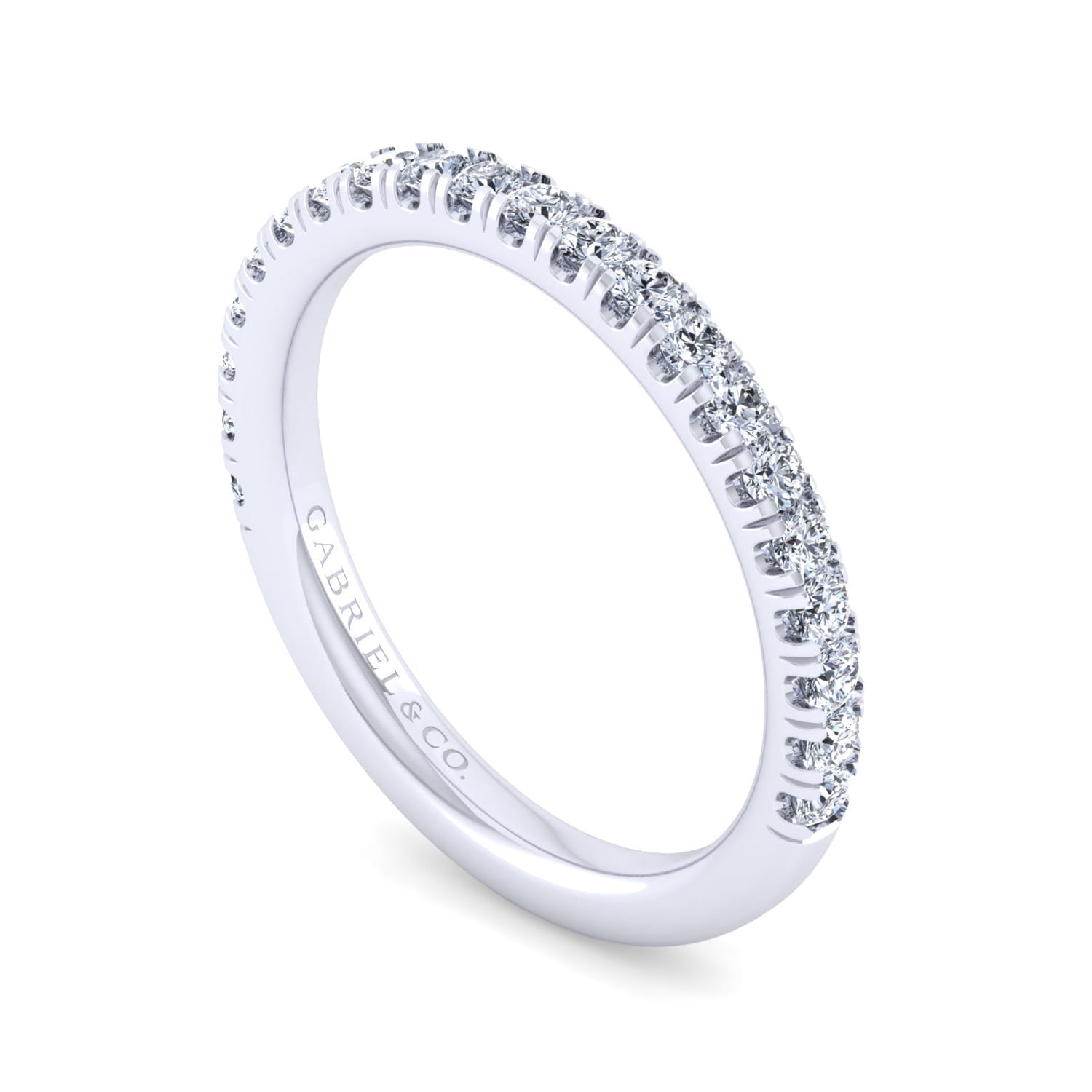 Diamond Matching Wedding Band in 14K White Gold, photograph 3
