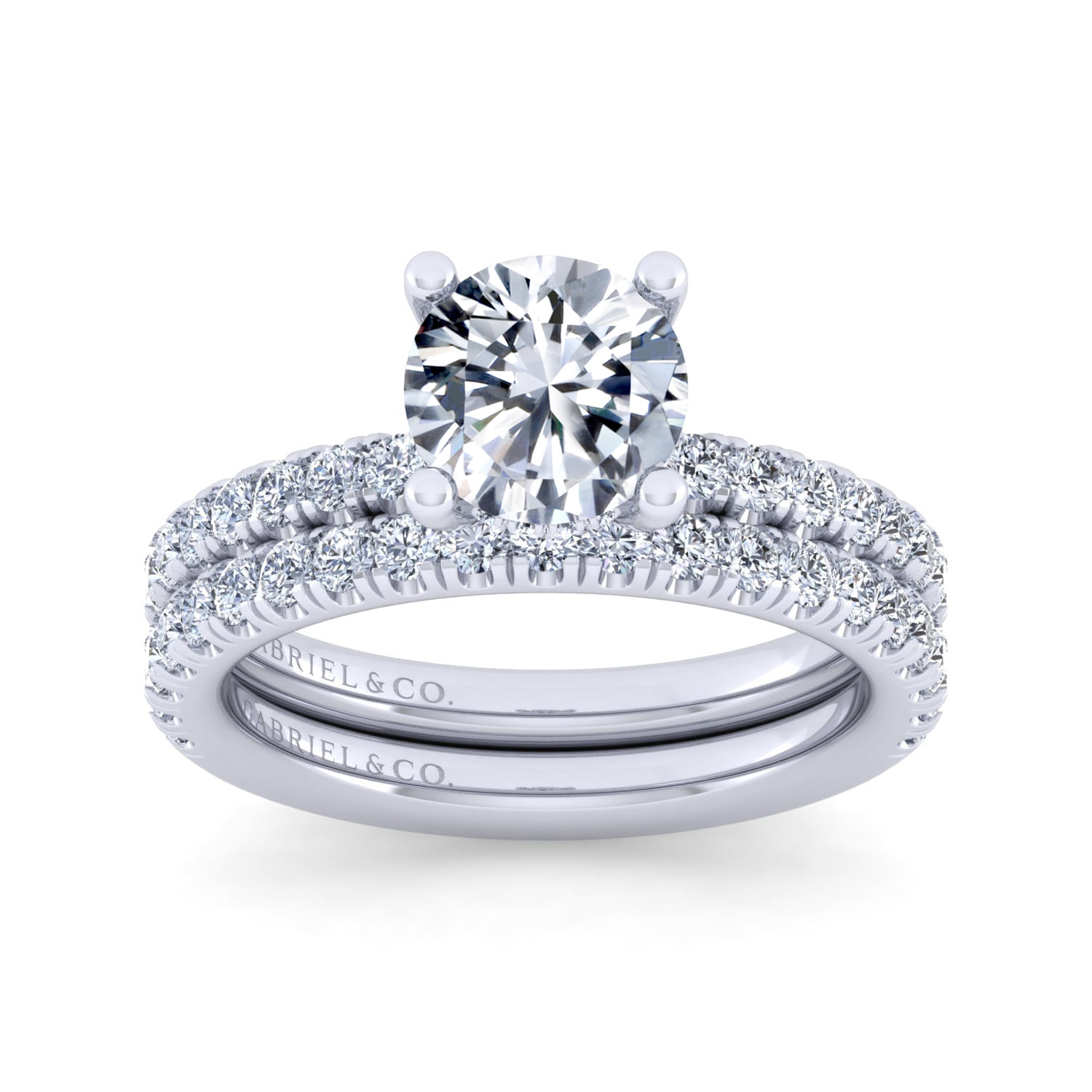 Diamond Matching Wedding Band in 14K White Gold, photograph 4
