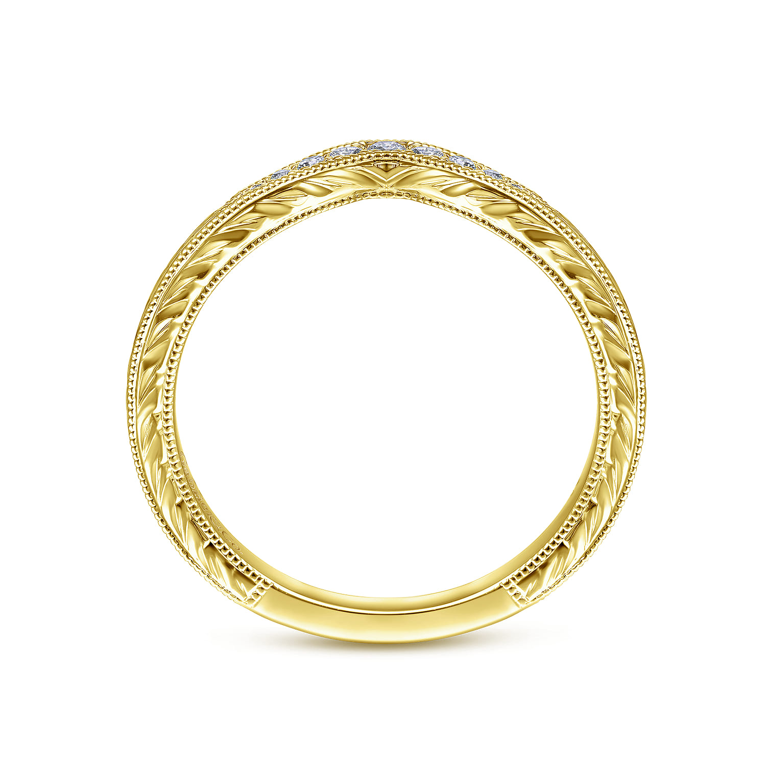 Diamond Matching Wedding Band in 14K Yellow Gold, photograph 2