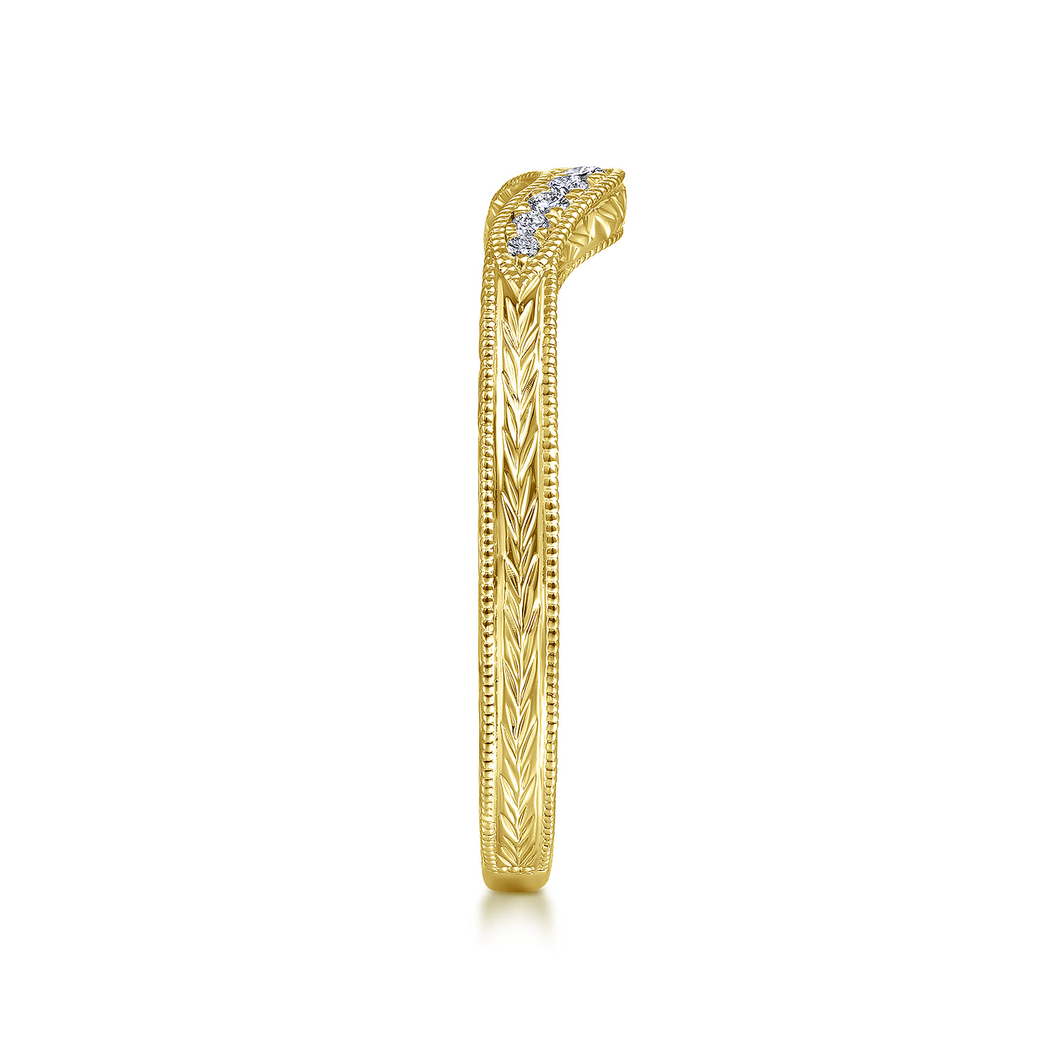 Diamond Matching Wedding Band in 14K Yellow Gold, photograph 5