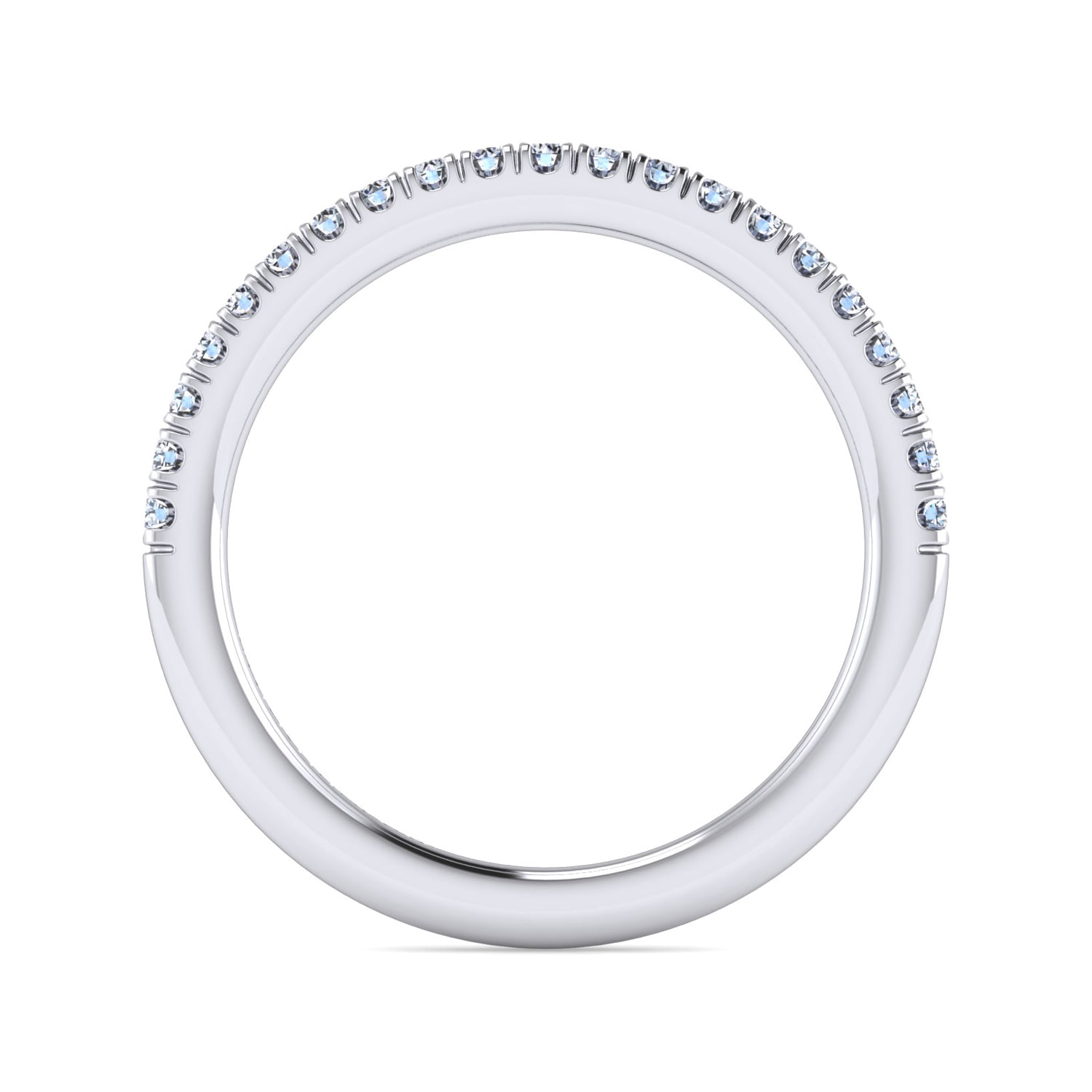 Diamond Matching Wedding Band in 14K White Gold, photograph 2