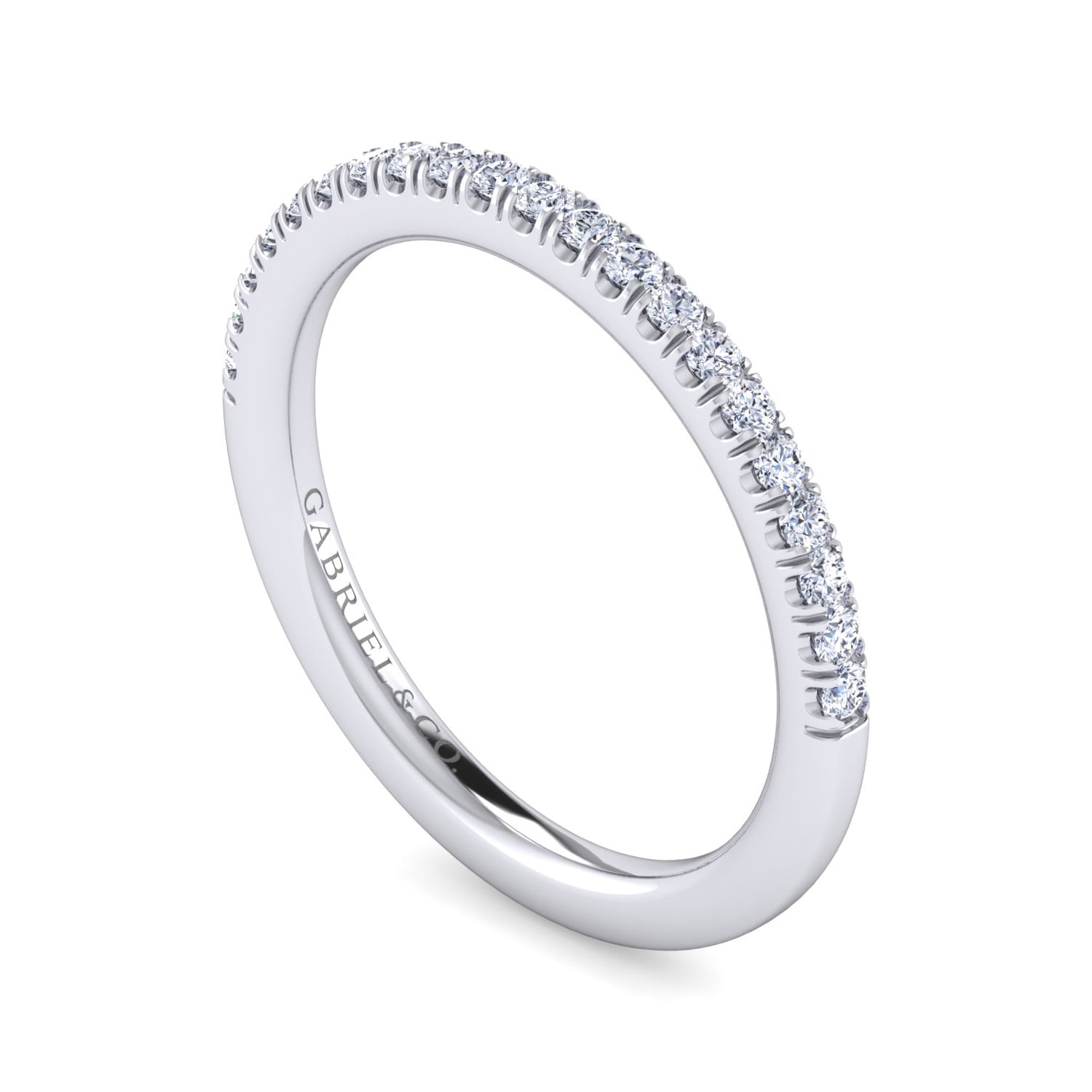 Diamond Matching Wedding Band in 14K White Gold, photograph 3
