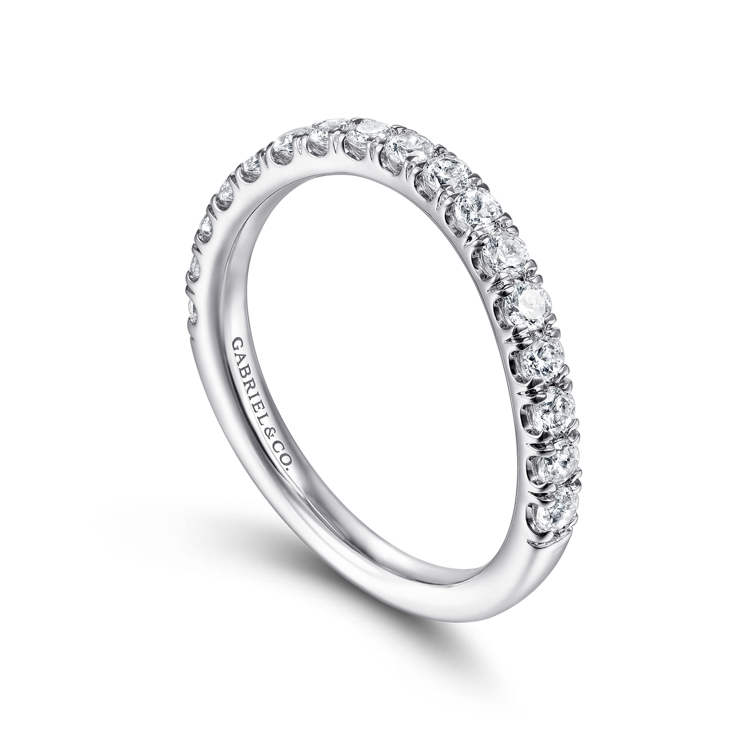 Diamond Matching Wedding Band in 14K White Gold, photograph 3