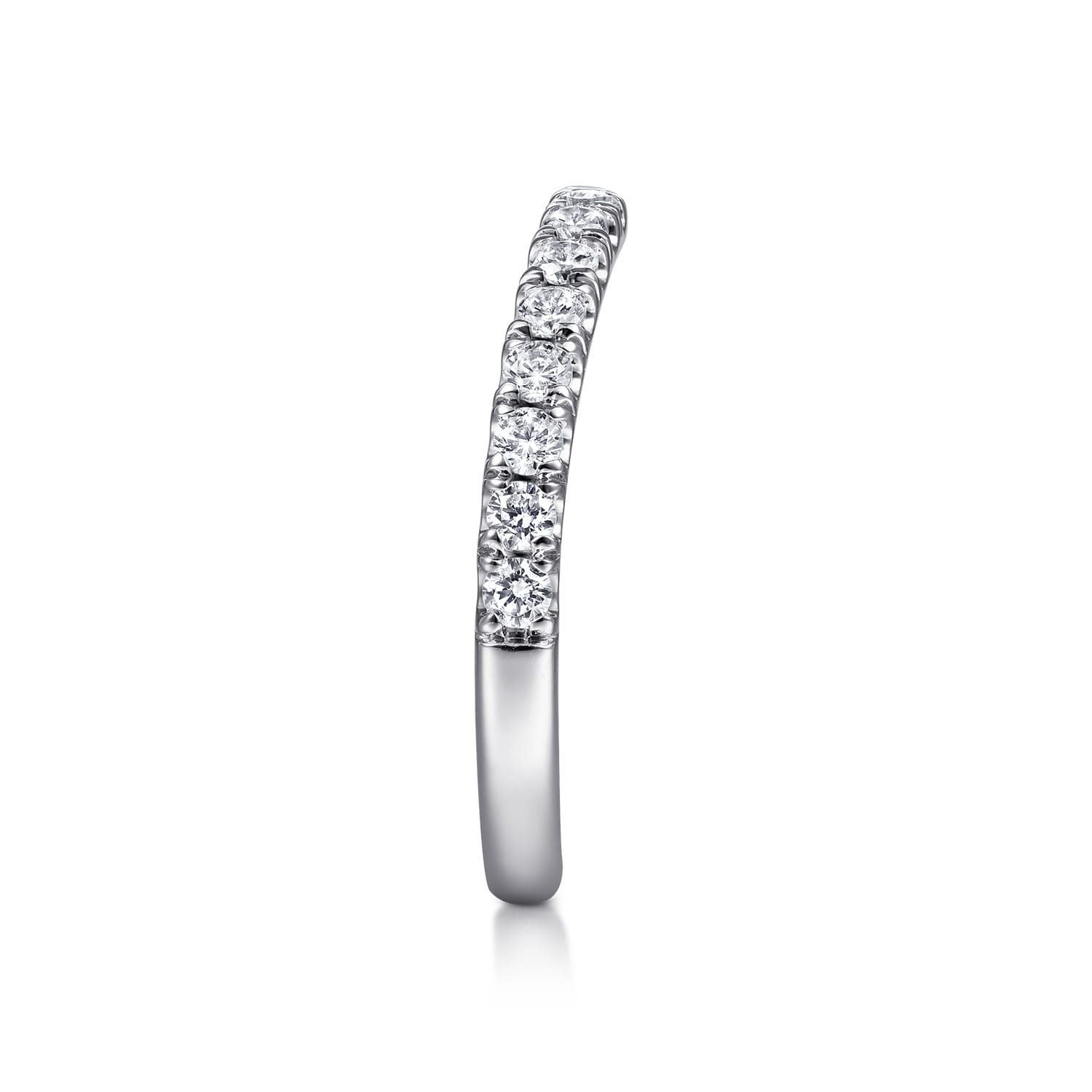 Diamond Matching Wedding Band in 14K White Gold, photograph 5