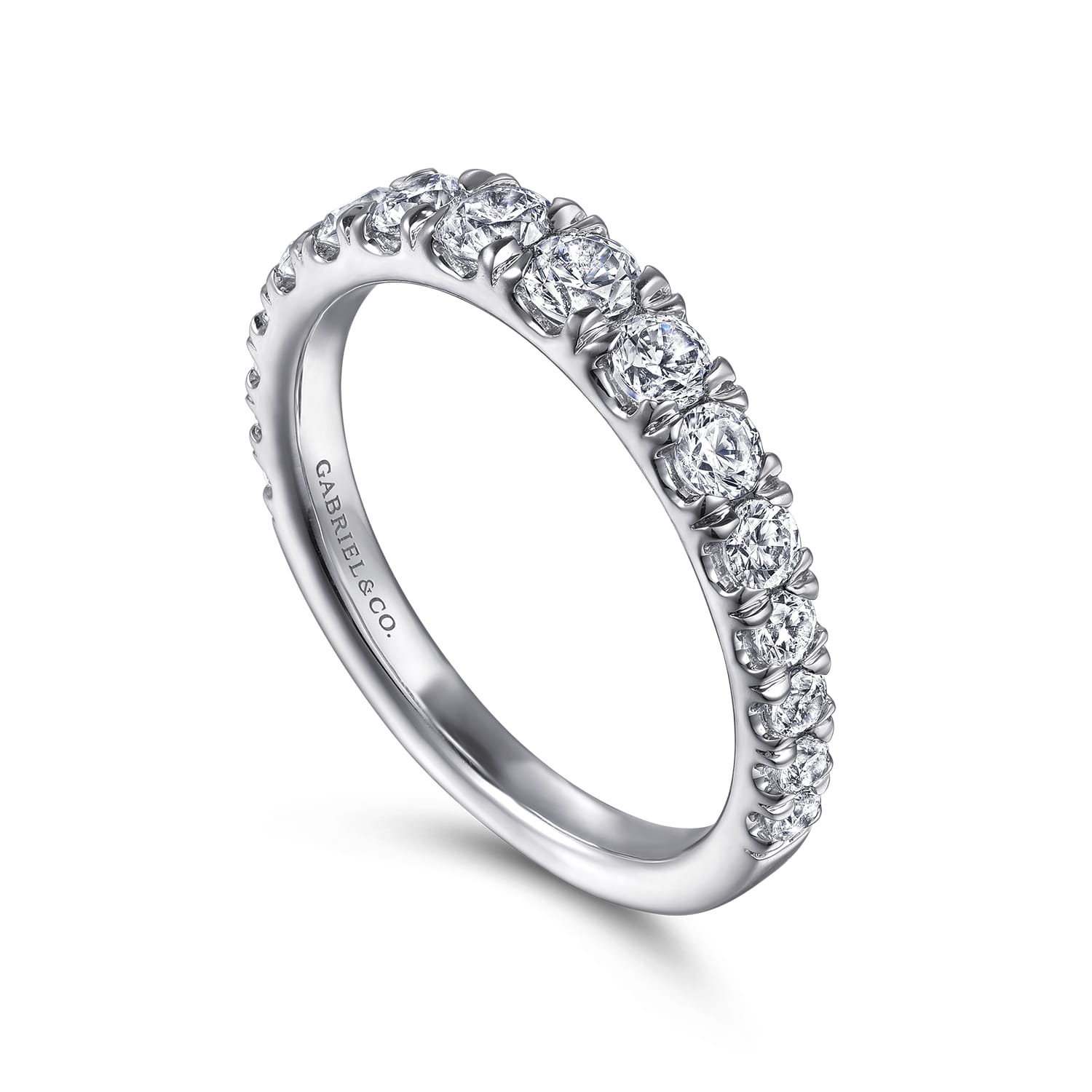 Diamond Matching Wedding Band in 14K White Gold, photograph 3