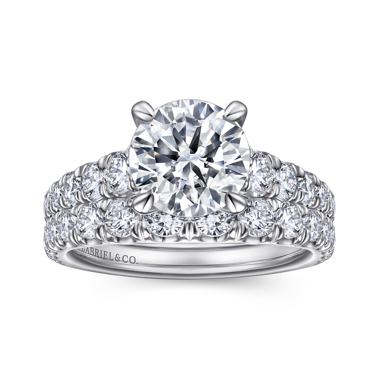 Diamond Matching Wedding Band in 14K White Gold, photograph 4