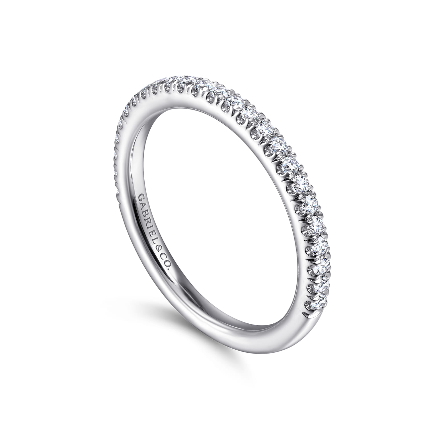 Diamond Matching Wedding Band in 14K White Gold, photograph 3