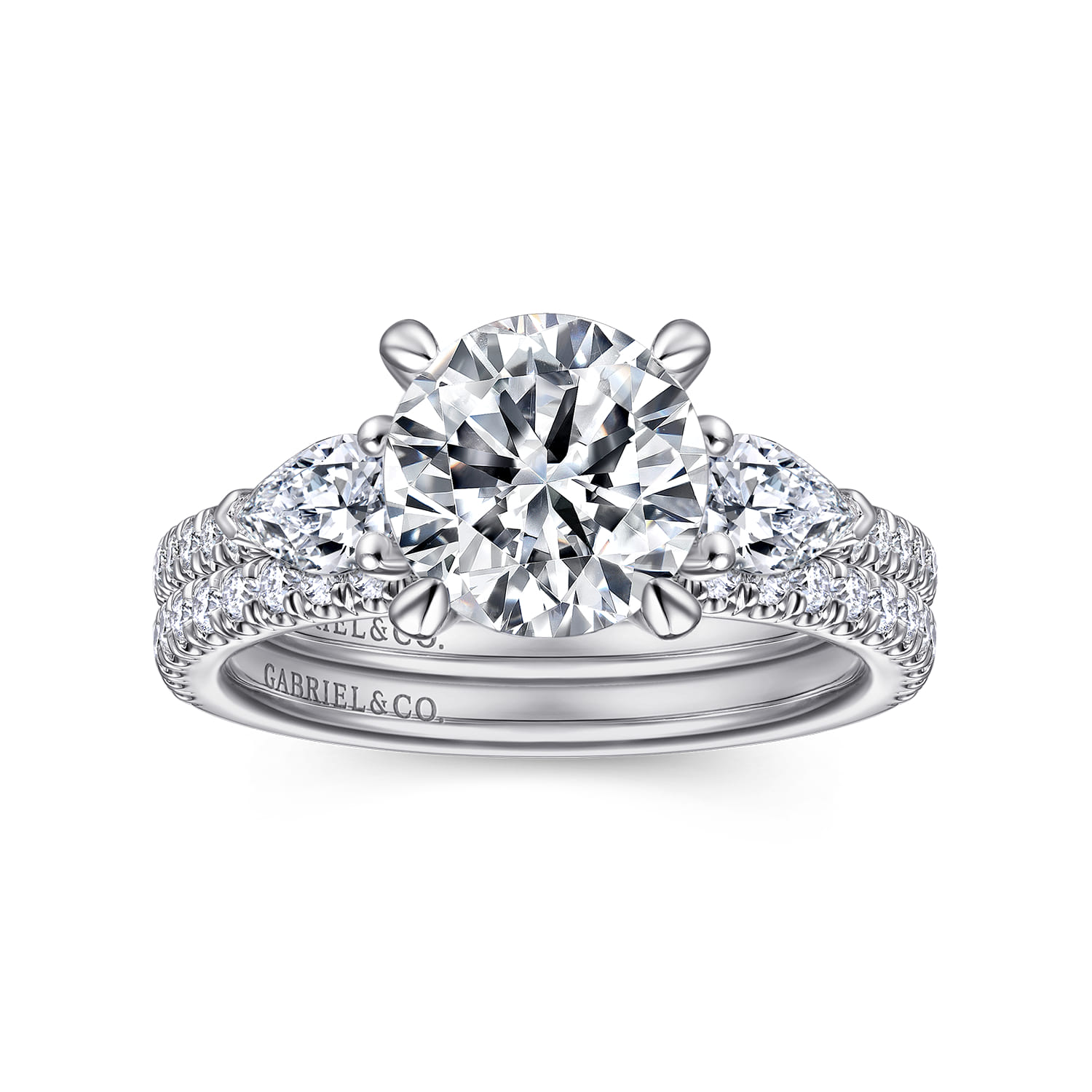 Diamond Matching Wedding Band in 14K White Gold, photograph 4