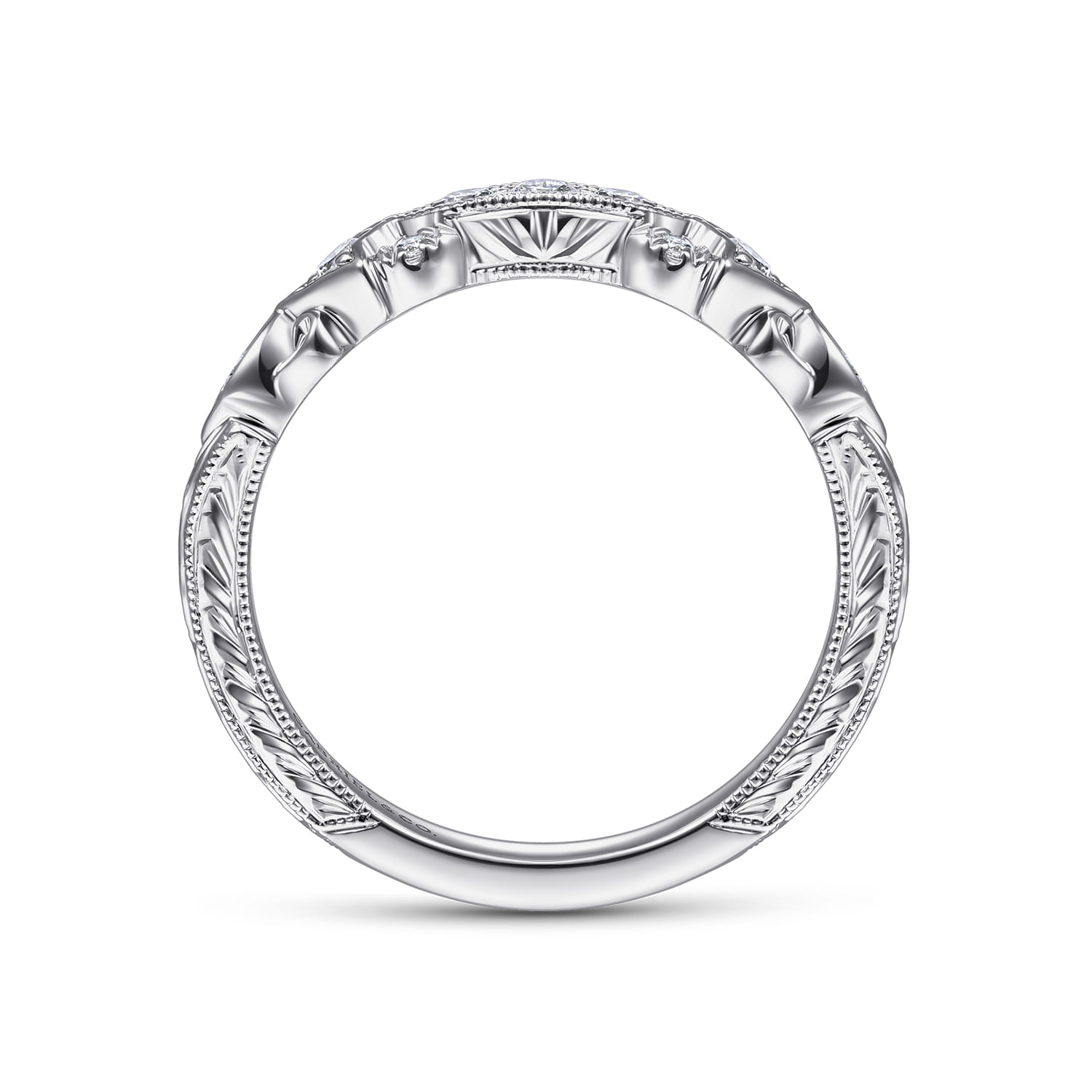 Diamond Matching Wedding Band in 14K White Gold, photograph 2
