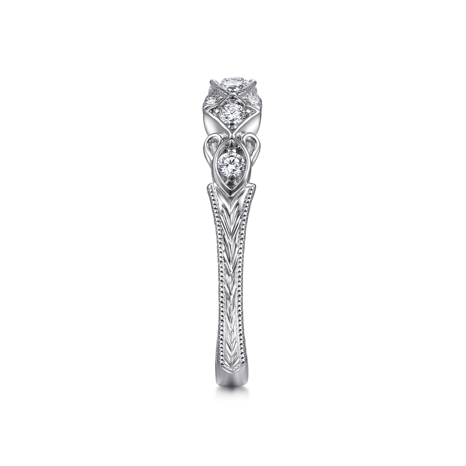 Diamond Matching Wedding Band in 14K White Gold, photograph 5