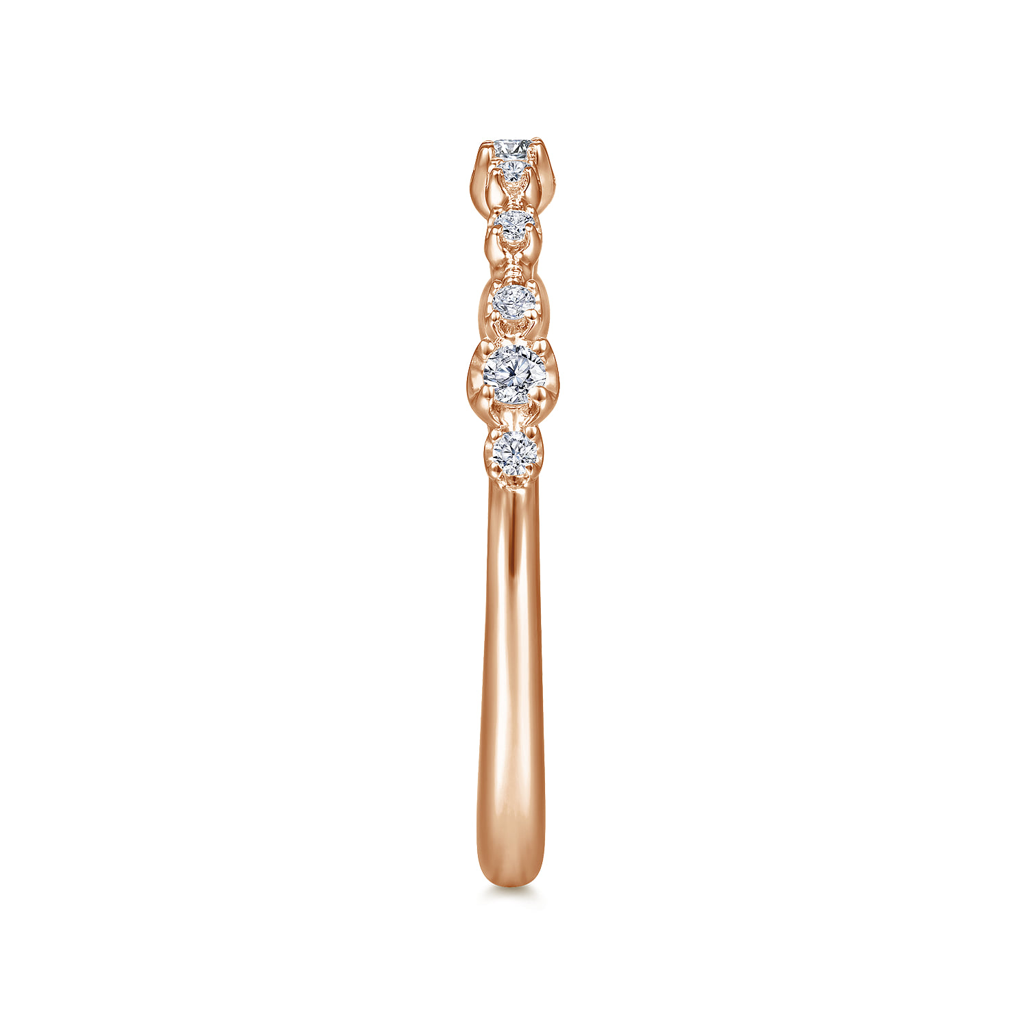 Diamond Matching Wedding Band in 14K Rose Gold, photograph 5