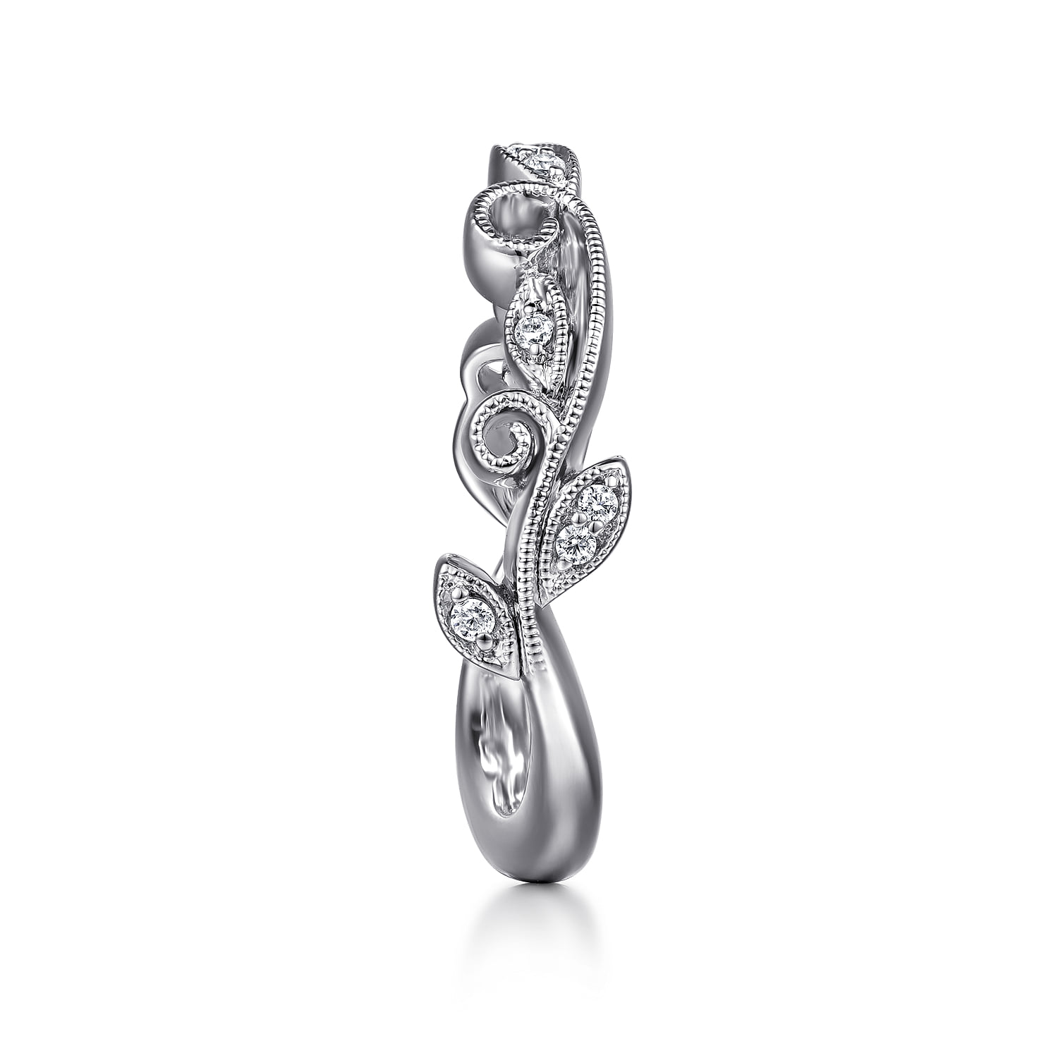 Diamond Wedding Band in 14K White Gold, photograph 4