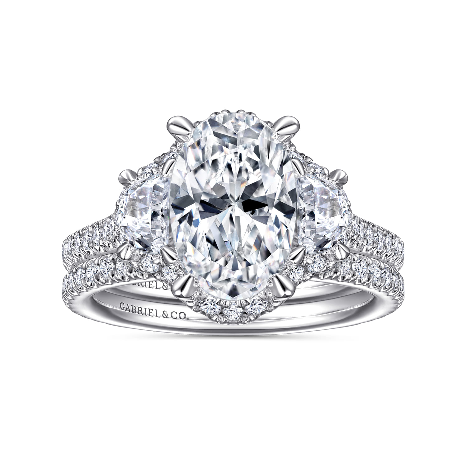 Diamond Matching Wedding Band in 14K White Gold, photograph 4