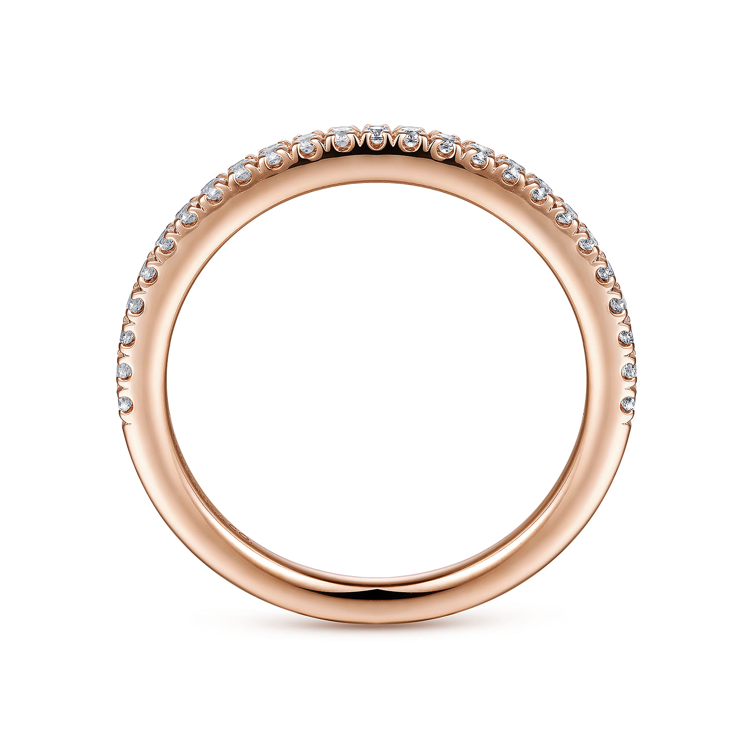 Diamond Matching Wedding Band in 14K Rose Gold, photograph 2