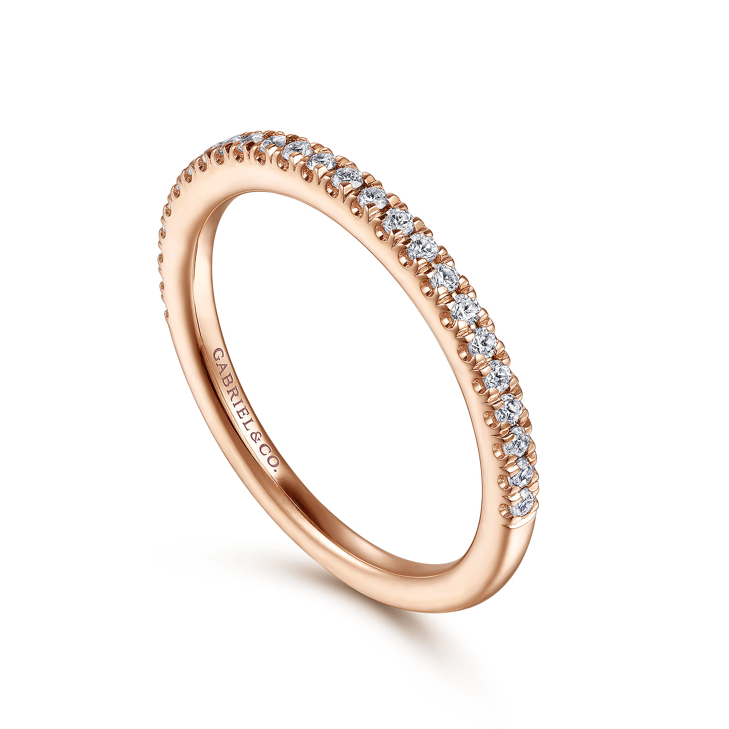 Diamond Matching Wedding Band in 14K Rose Gold, photograph 3
