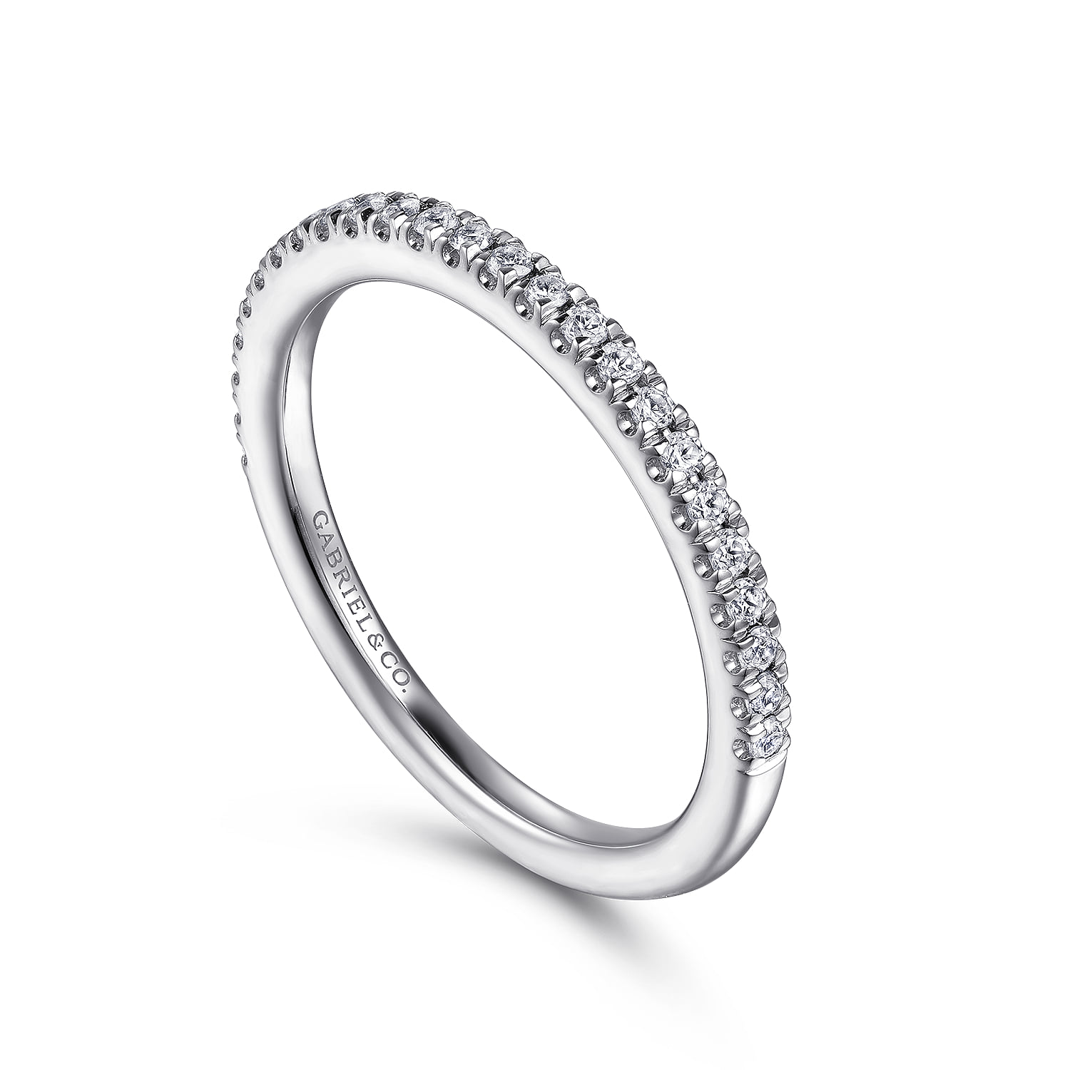 Diamond Matching Wedding Band in 14K White Gold, photograph 3