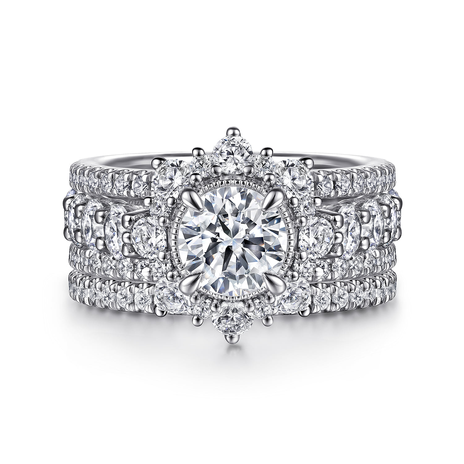 Diamond Matching Wedding Band in 14K White Gold, photograph 4