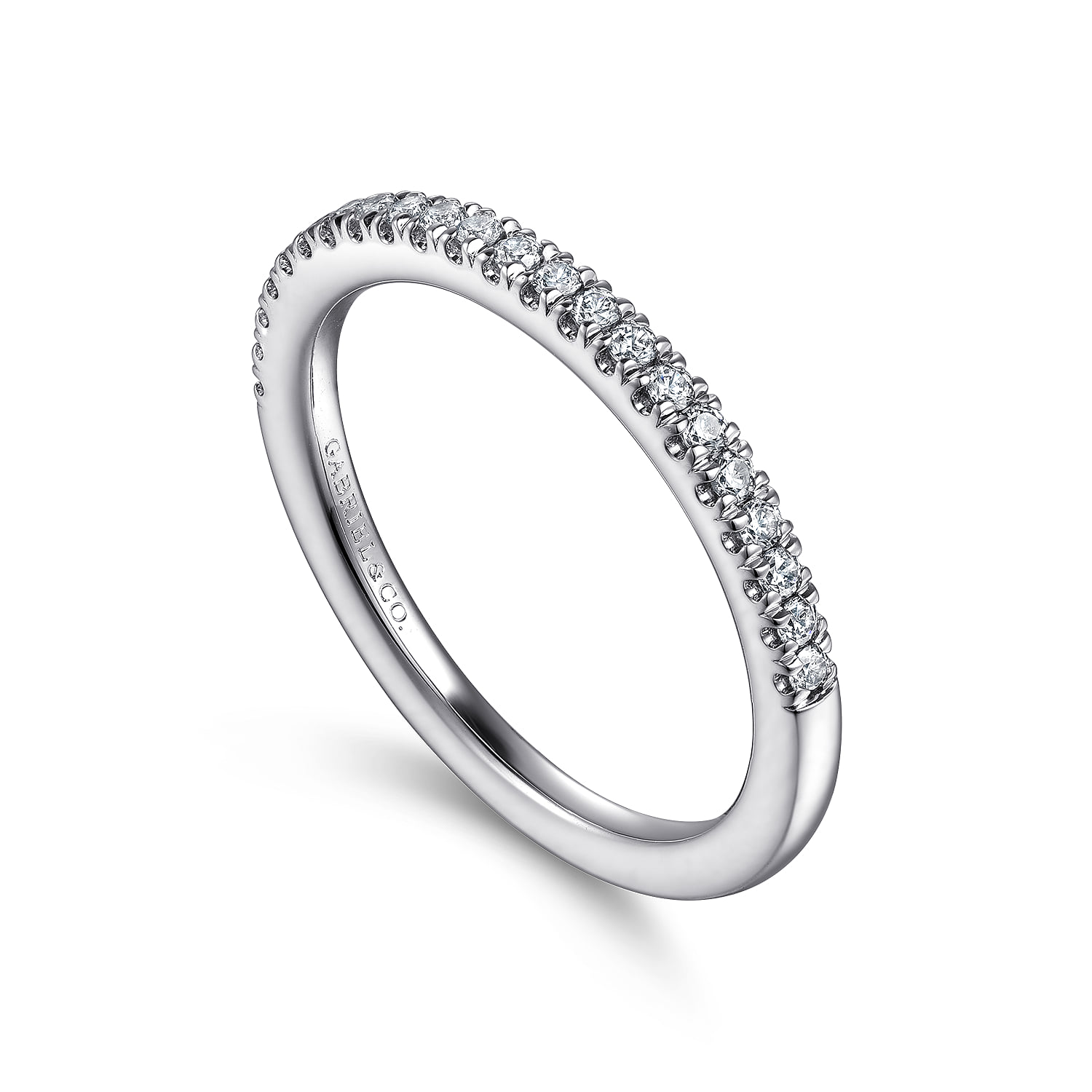 Diamond Matching Wedding Band in 14K White Gold, photograph 3