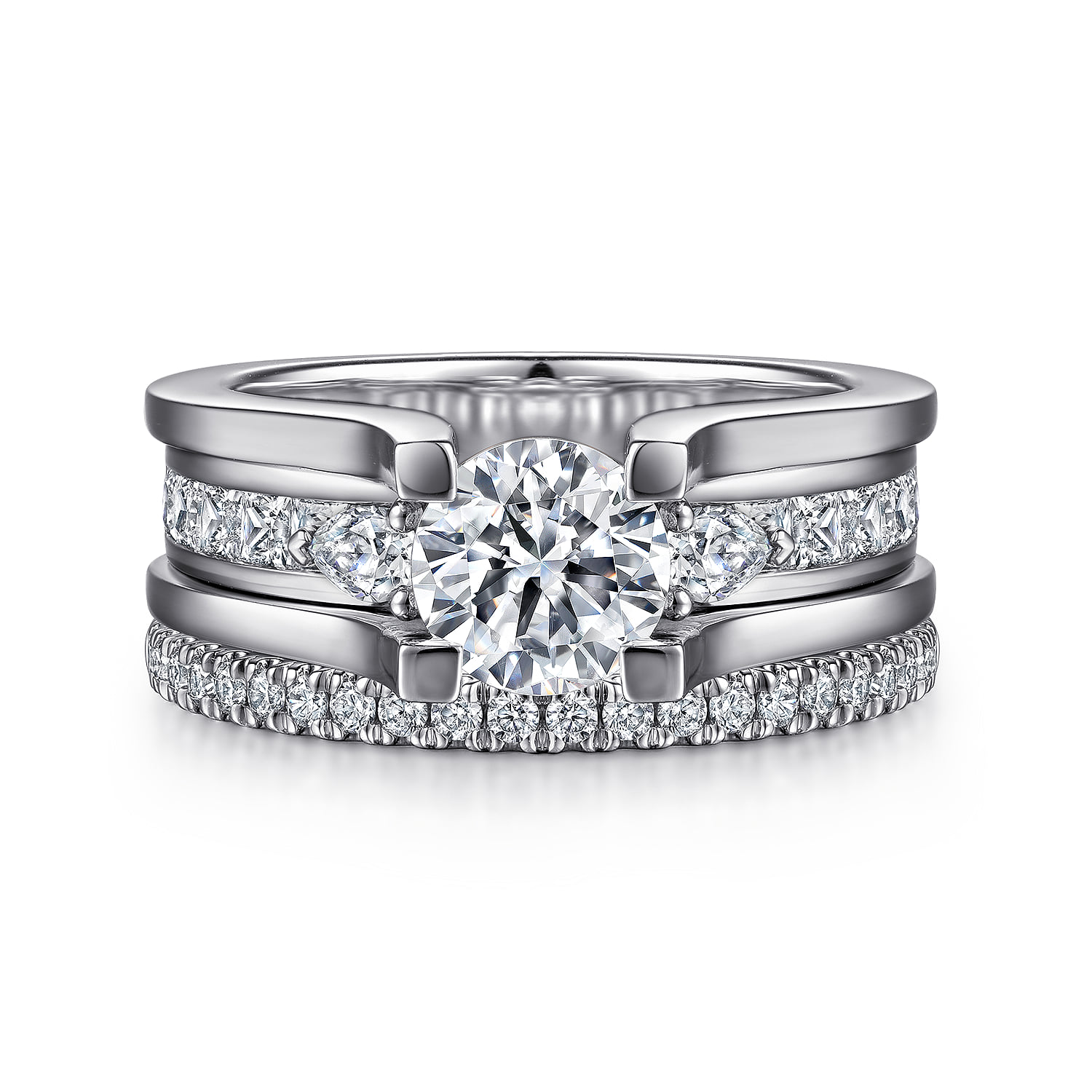 Diamond Matching Wedding Band in 14K White Gold, photograph 4
