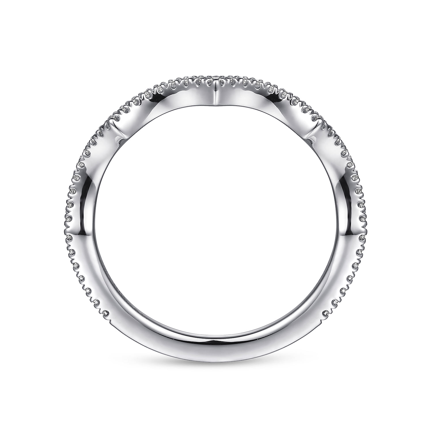 Diamond Matching Wedding Band in 14K White Gold, photograph 2