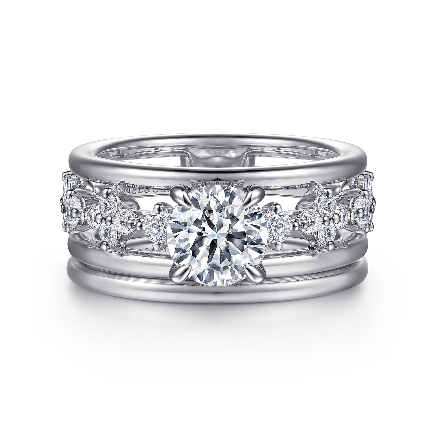Diamond Matching Wedding Band in 14K White Gold, photograph 4