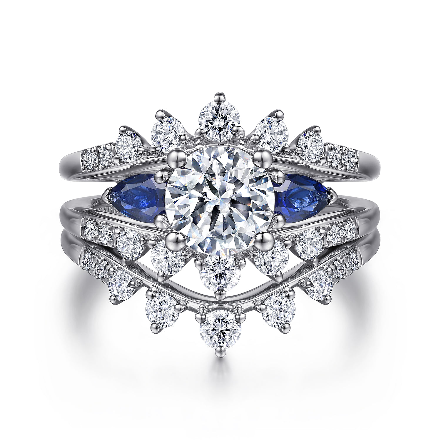 Diamond Matching Wedding Band in 14K White Gold, photograph 4