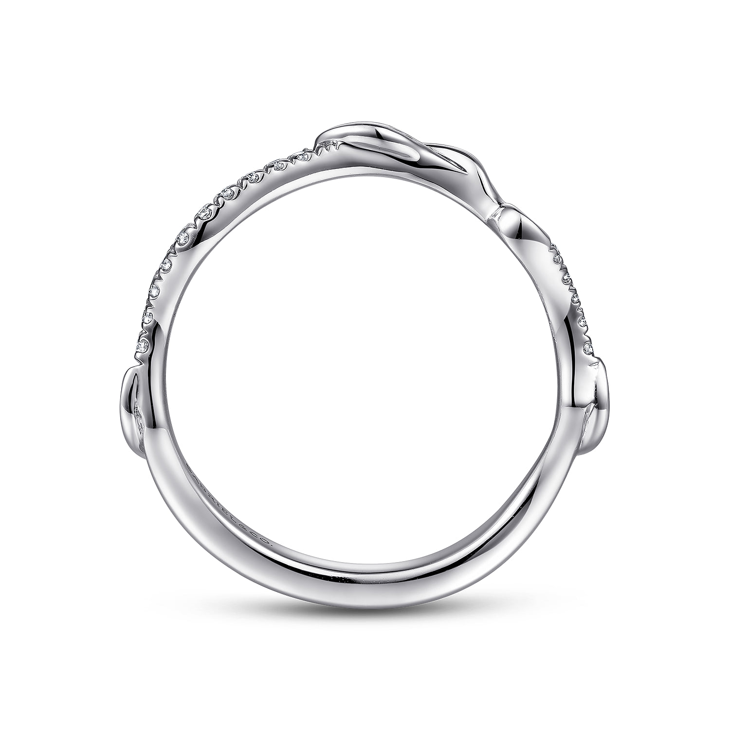 Diamond Matching Wedding Band in 14K White Gold, photograph 2