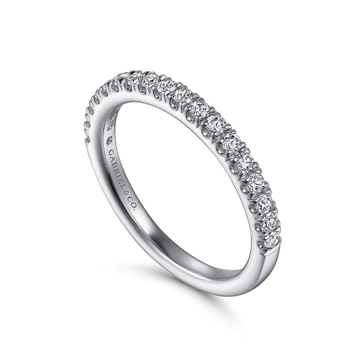 Diamond Matching Wedding Band in 14K White Gold, photograph 3