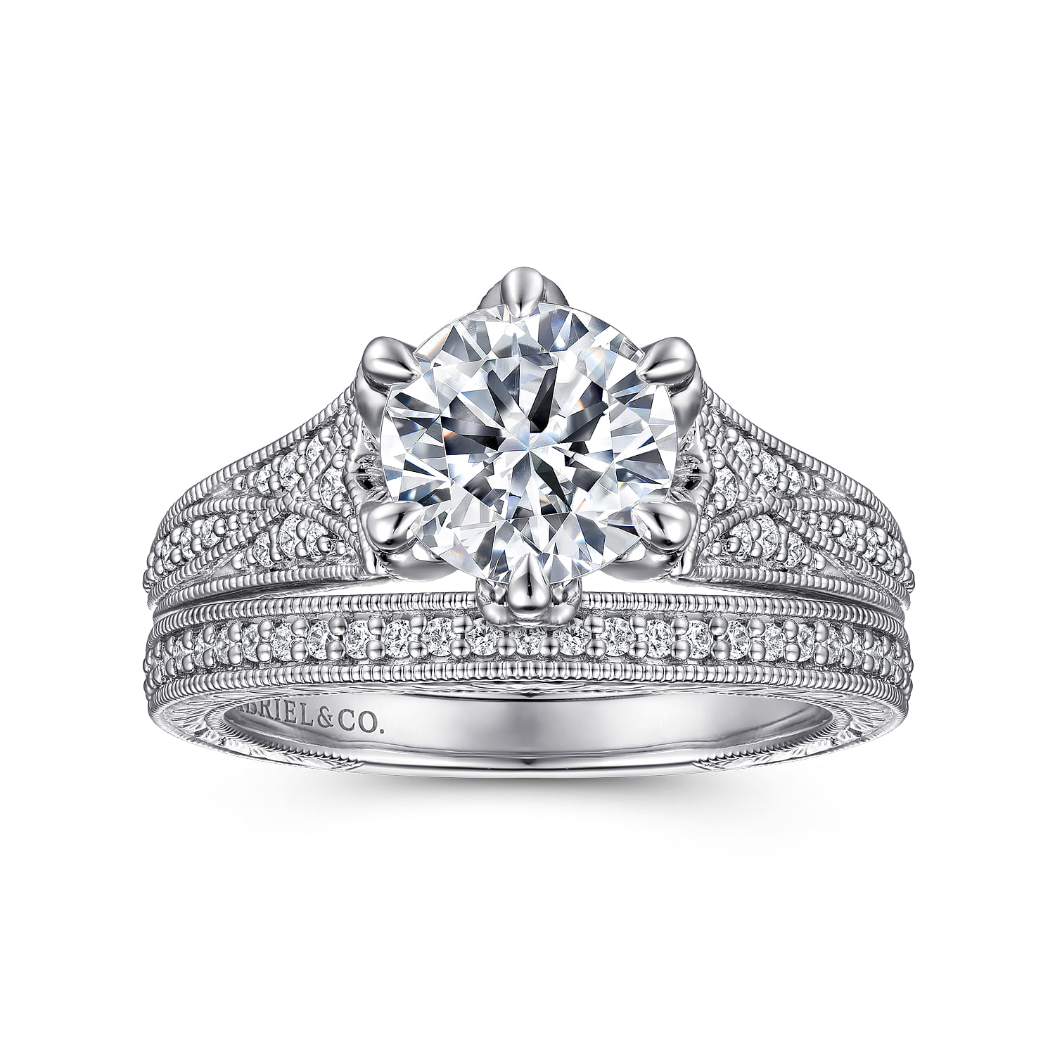 Diamond Matching Wedding Band in 14K White Gold, photograph 4