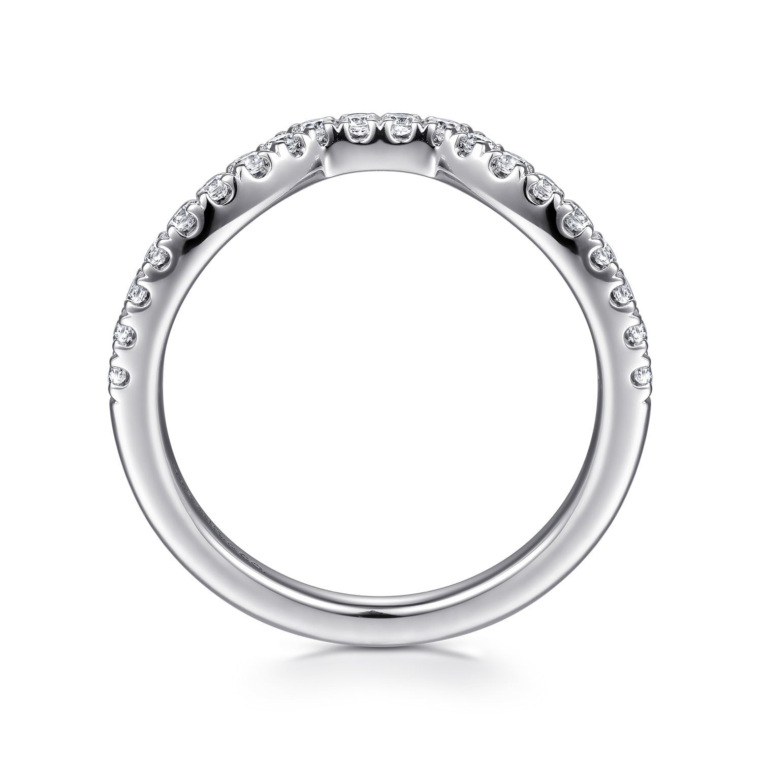 Diamond Matching Wedding Band in 14K White Gold, photograph 2