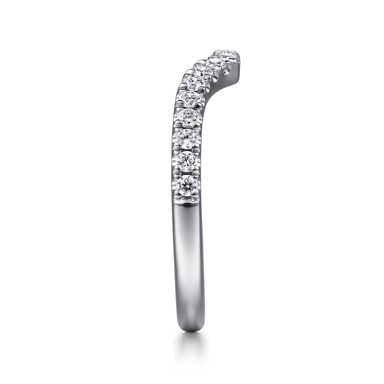 Diamond Matching Wedding Band in 14K White Gold, photograph 5
