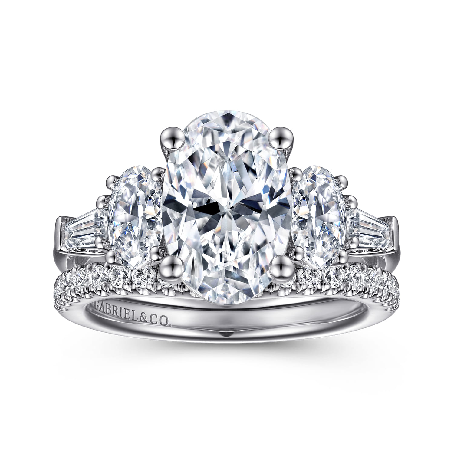 Diamond Matching Wedding Band in 14K White Gold, photograph 4