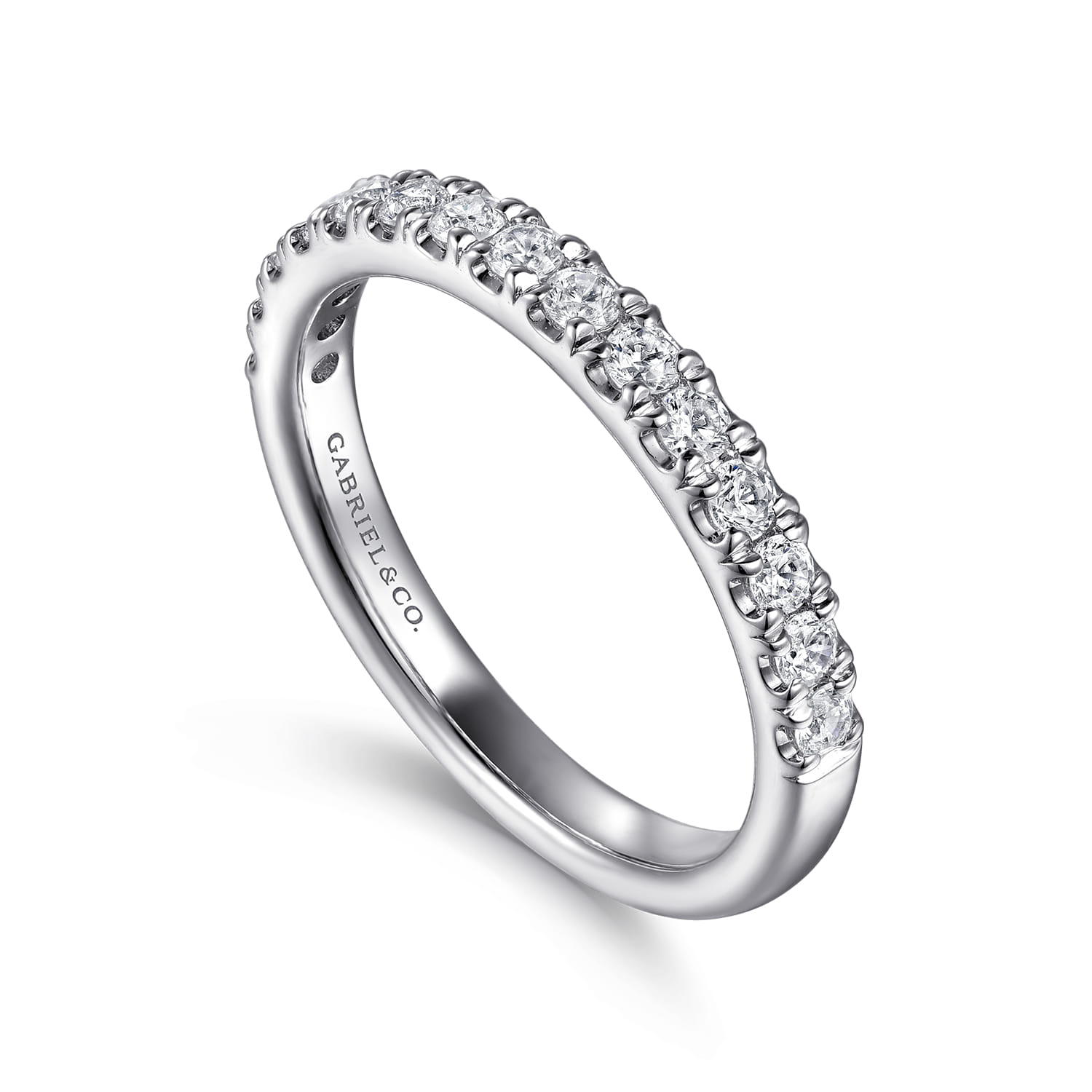 Diamond Matching Wedding Band in 14K White Gold, photograph 3