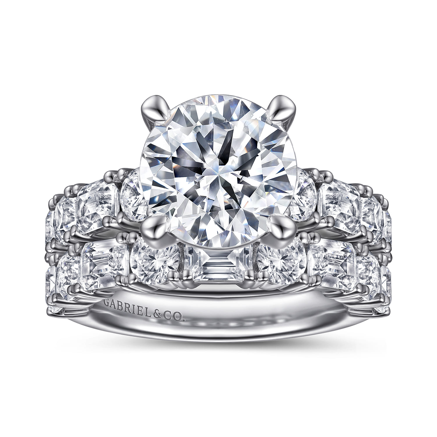 Diamond Matching Wedding Band in 14K White Gold, photograph 4
